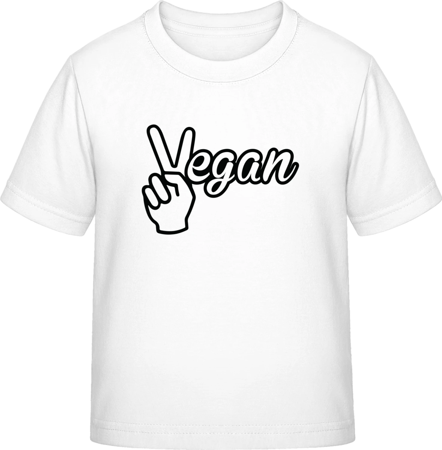 Vegan Logo - White Exact 190 Kids - Front