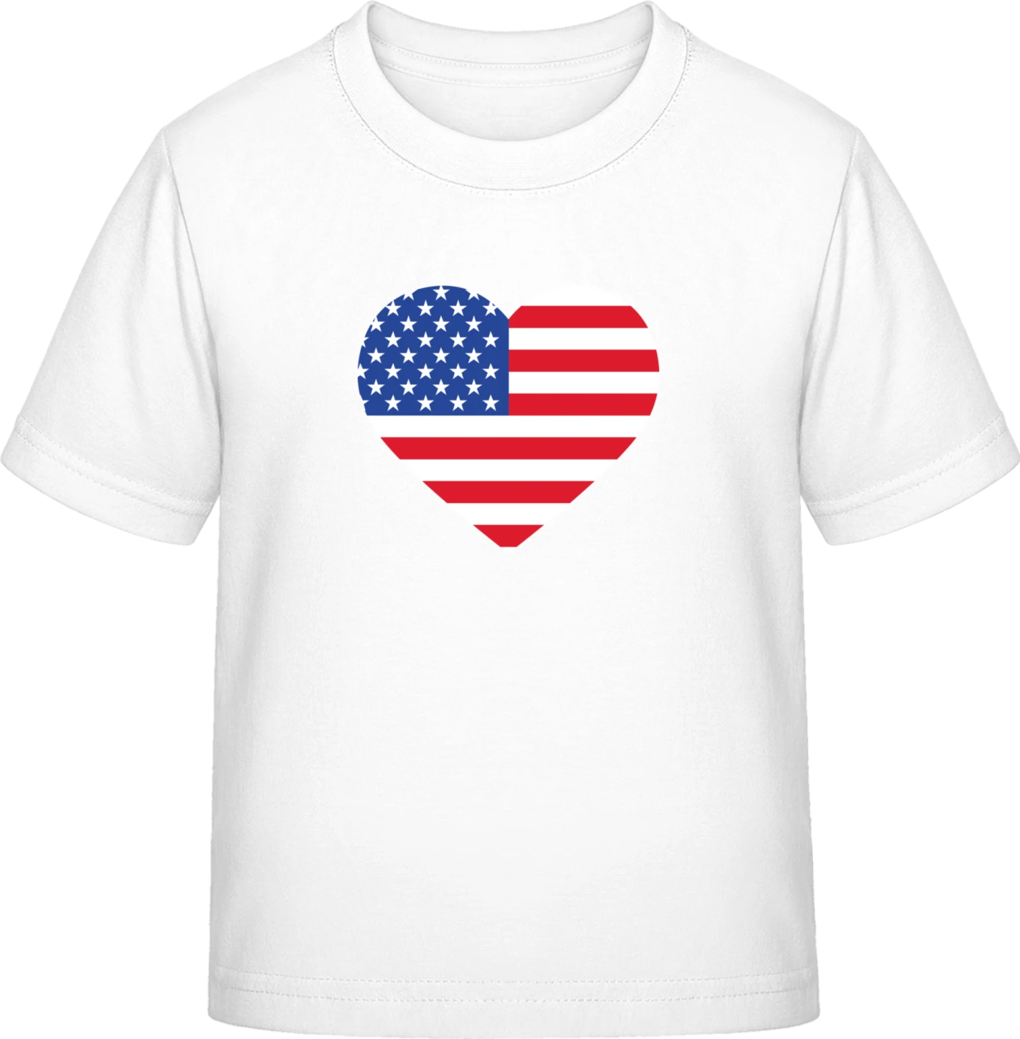 USA Heart Flag - White Exact 190 Kids - Front