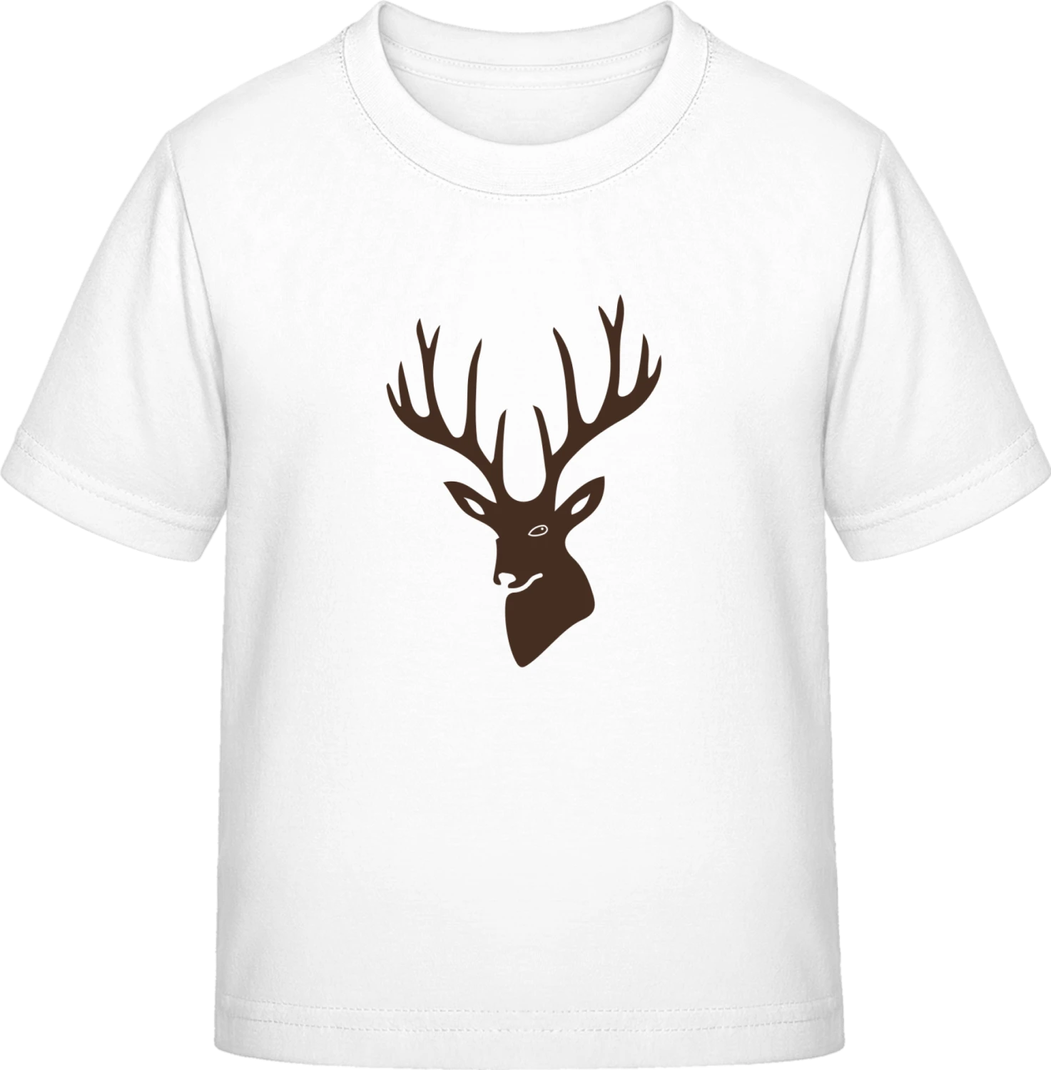 Deer Head Silhouette - White Exact 190 Kids - Front