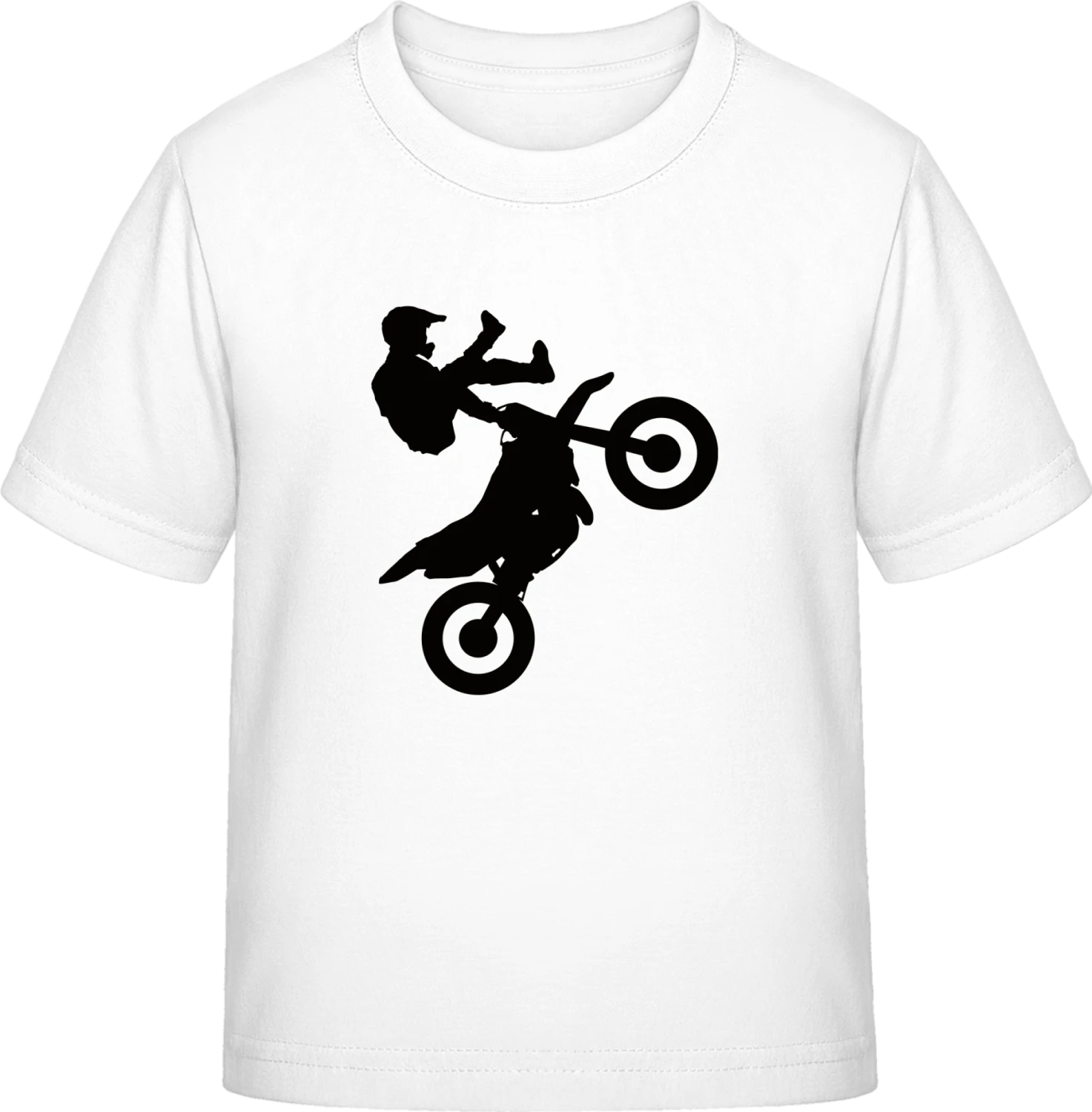 Motocross Silhouette - White Exact 190 Kids - Front