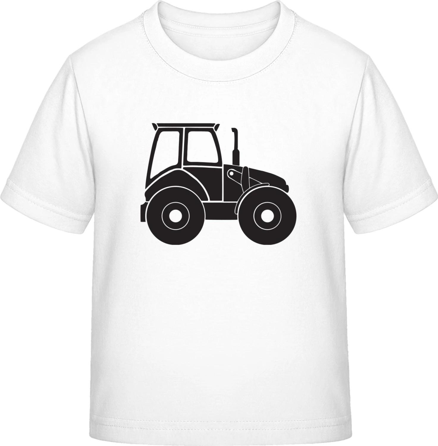 Tractor Silhouette - White Exact 190 Kids - Front