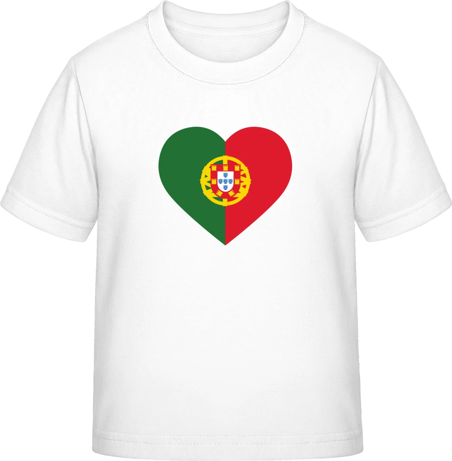 Portugal Heart Flag Crest - White Exact 190 Kids - Front