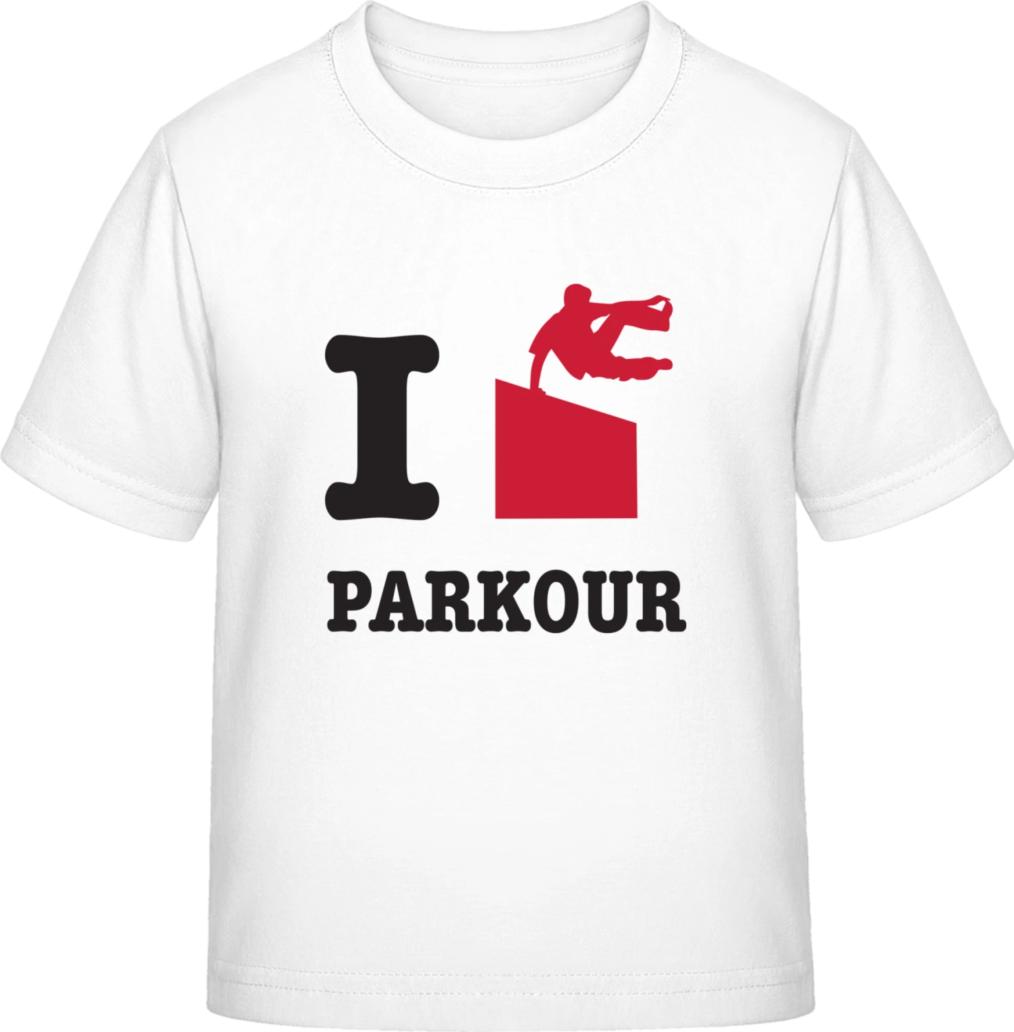 I Love Parkour - White Exact 190 Kids - Front