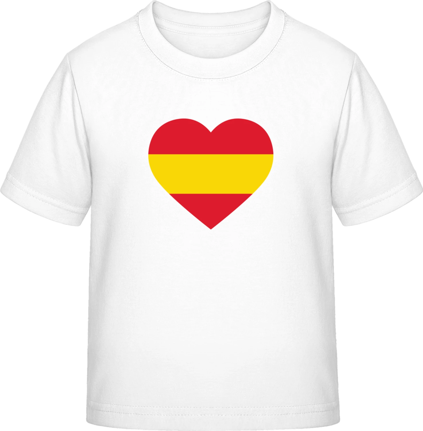 Spain Heart Flag - White Exact 190 Kids - Front