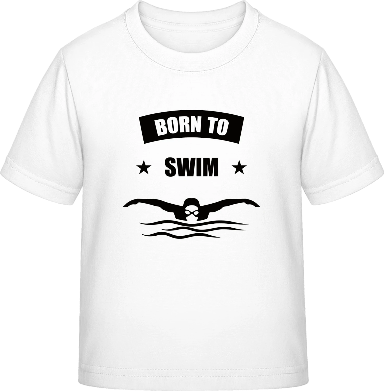 Born To Swim - White Exact 190 Kids - Front