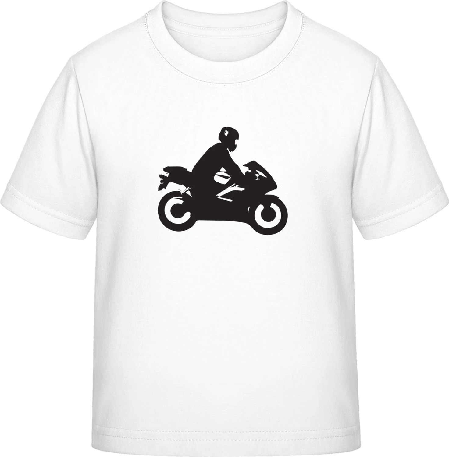 Motorcyclist Silhouette - White Exact 190 Kids - Front