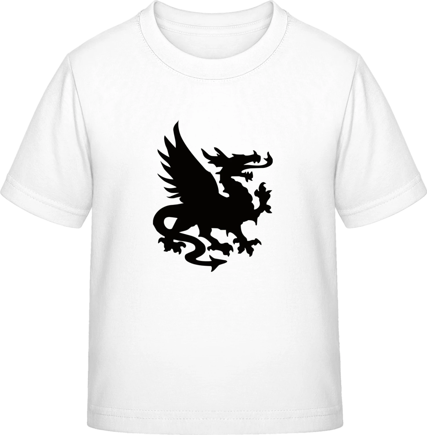 Dragon Logo - White Exact 190 Kids - Front