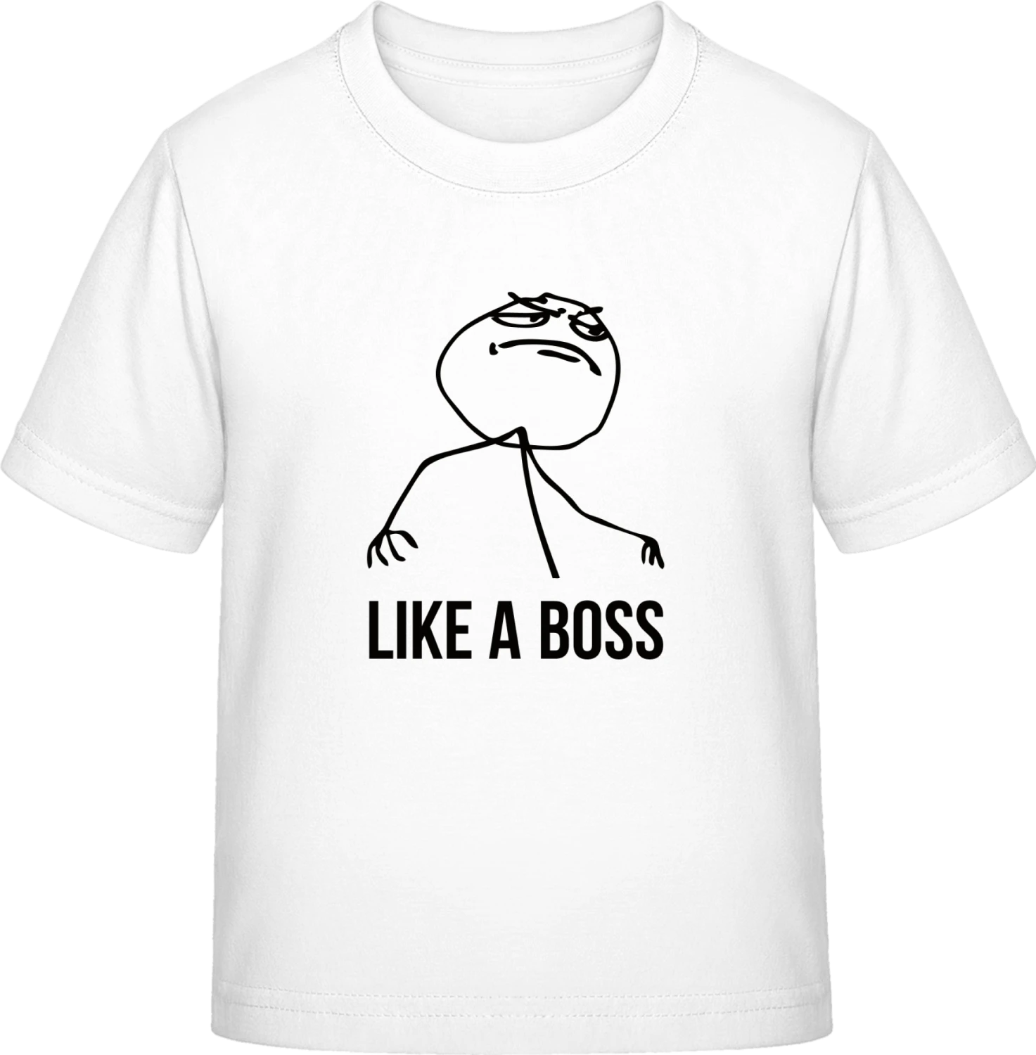 Like A Boss Internet Meme - White Exact 190 Kids - Front