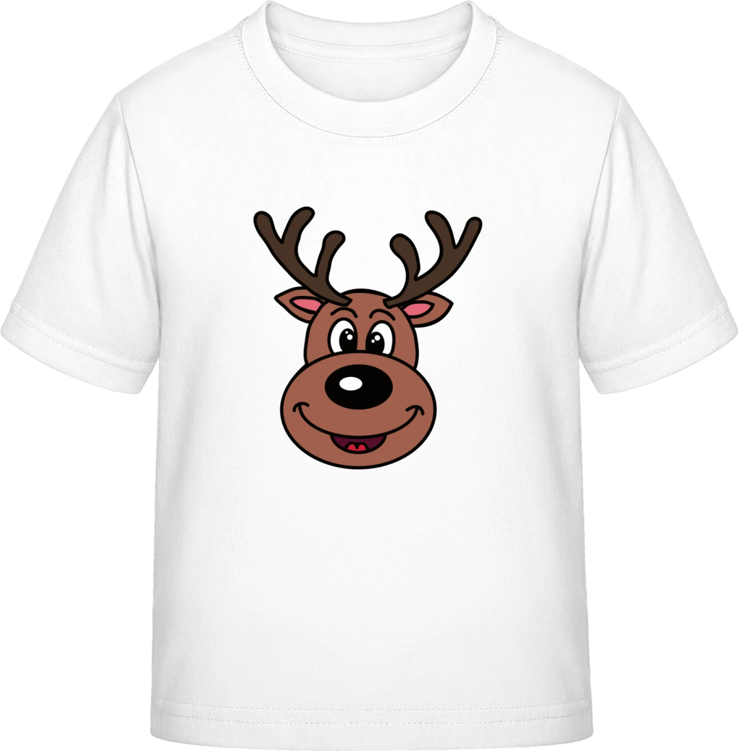 Happy Reindeer - White Exact 190 Kids - Front