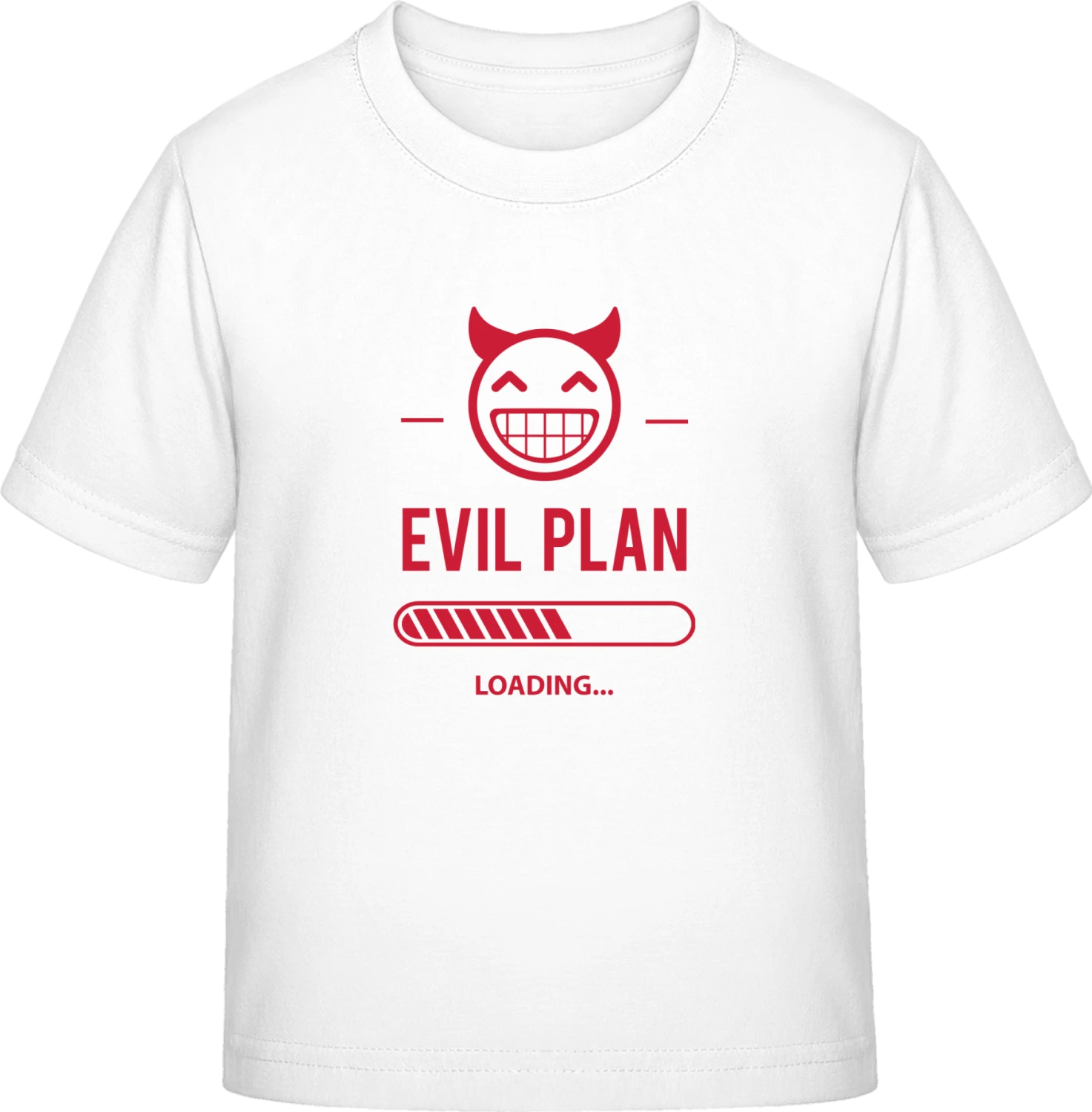 Evil Plan Loading - White Exact 190 Kids - Front