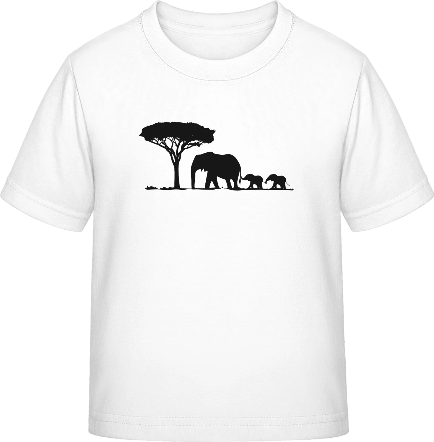 Elephant Family Landscape - White Exact 190 Kids - Front