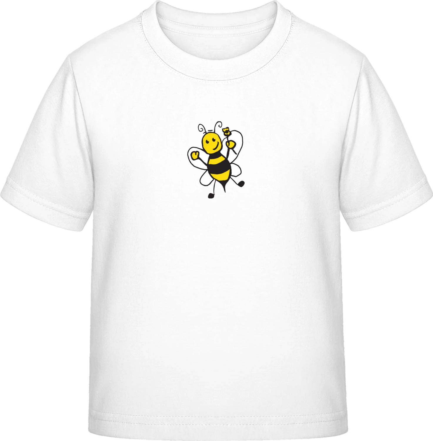 Happy Bee With Flower - White Exact 190 Kids - Front