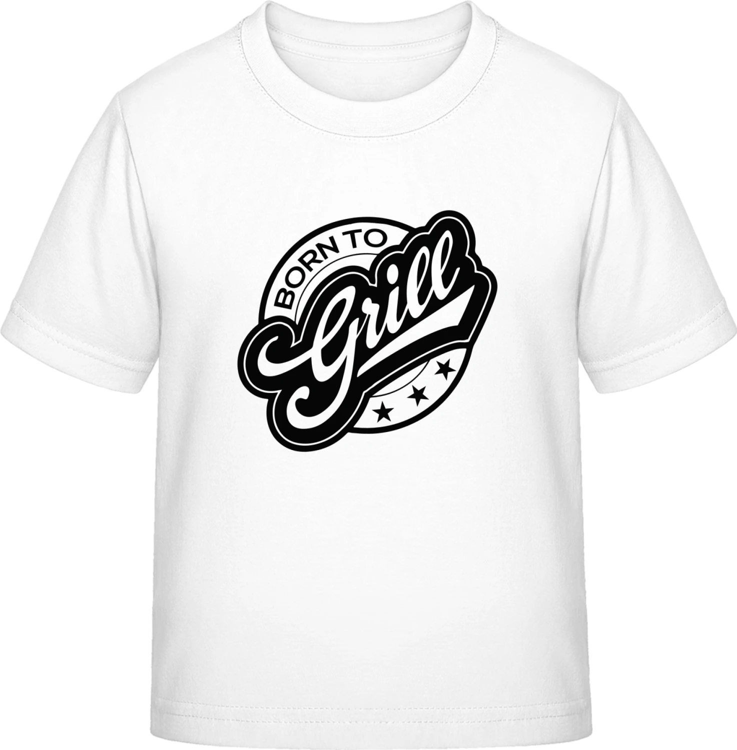 Born To Grill Logo - White Exact 190 Kids - Front