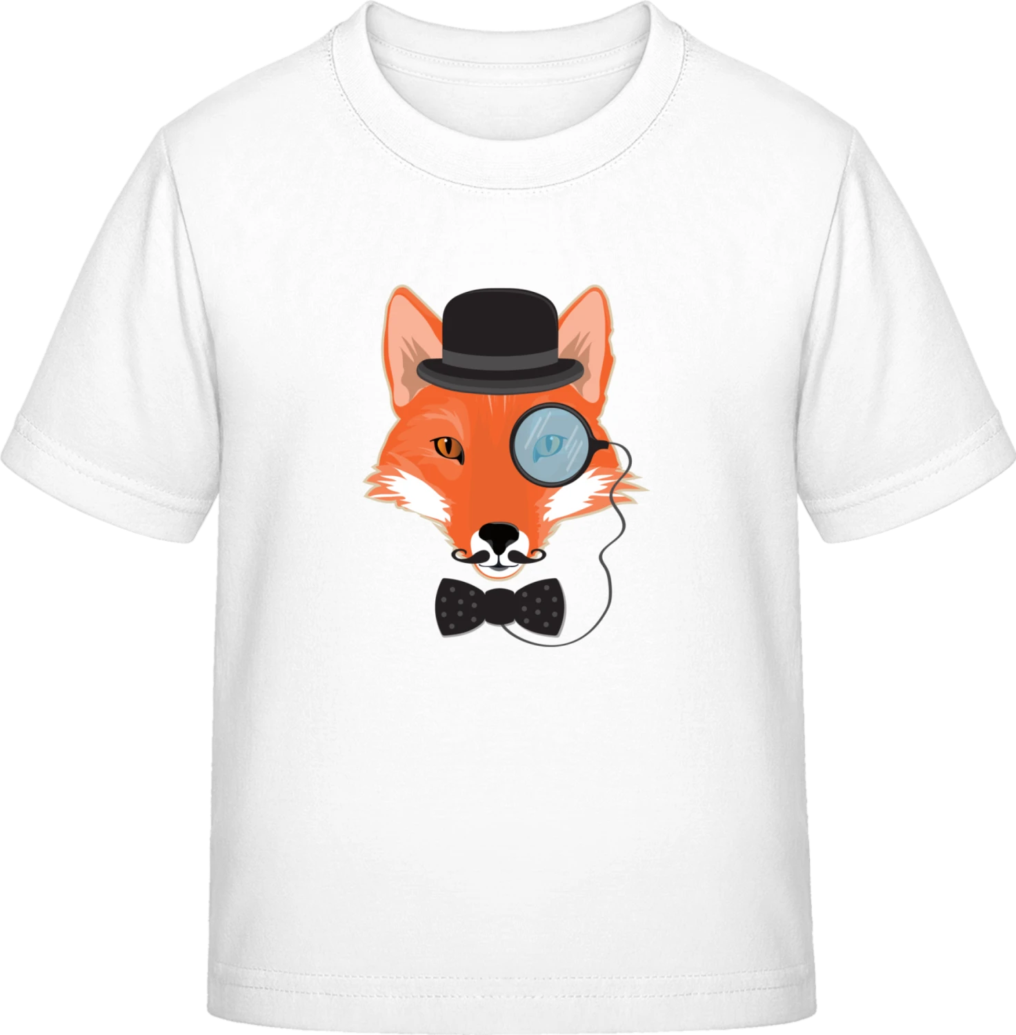 Hipster Fox - White Exact 190 Kids - Front