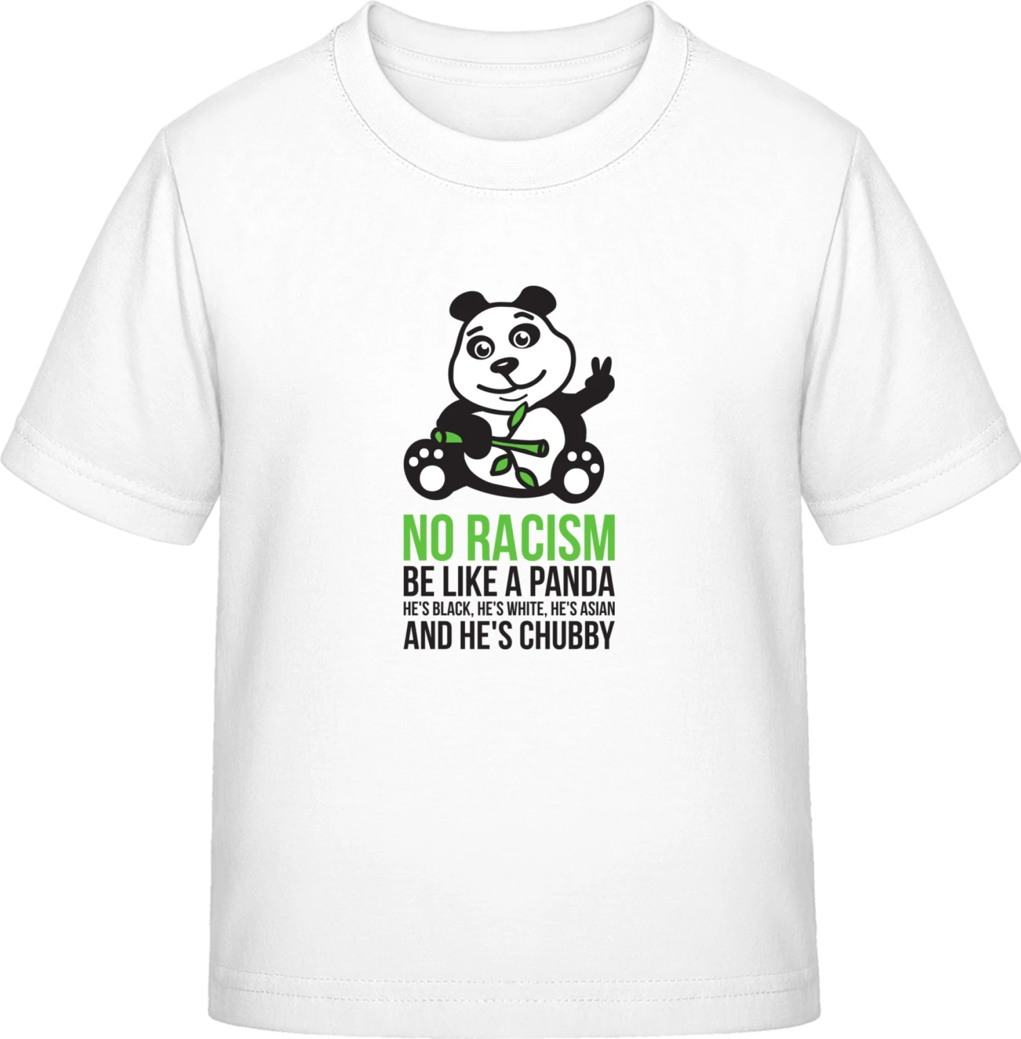 No Racism Be Like A Panda - White Exact 190 Kids - Front