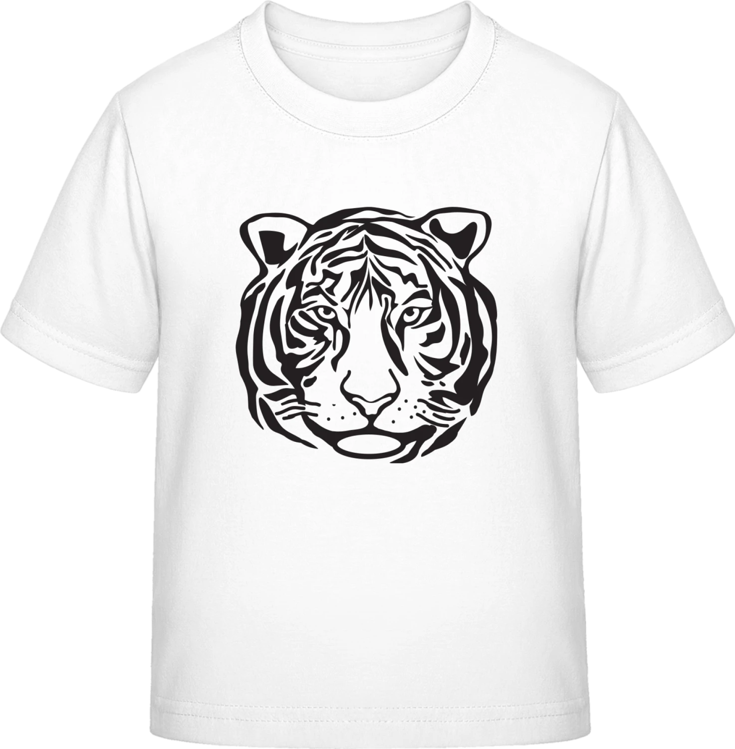 Tiger Face Outline - White Exact 190 Kids - Front