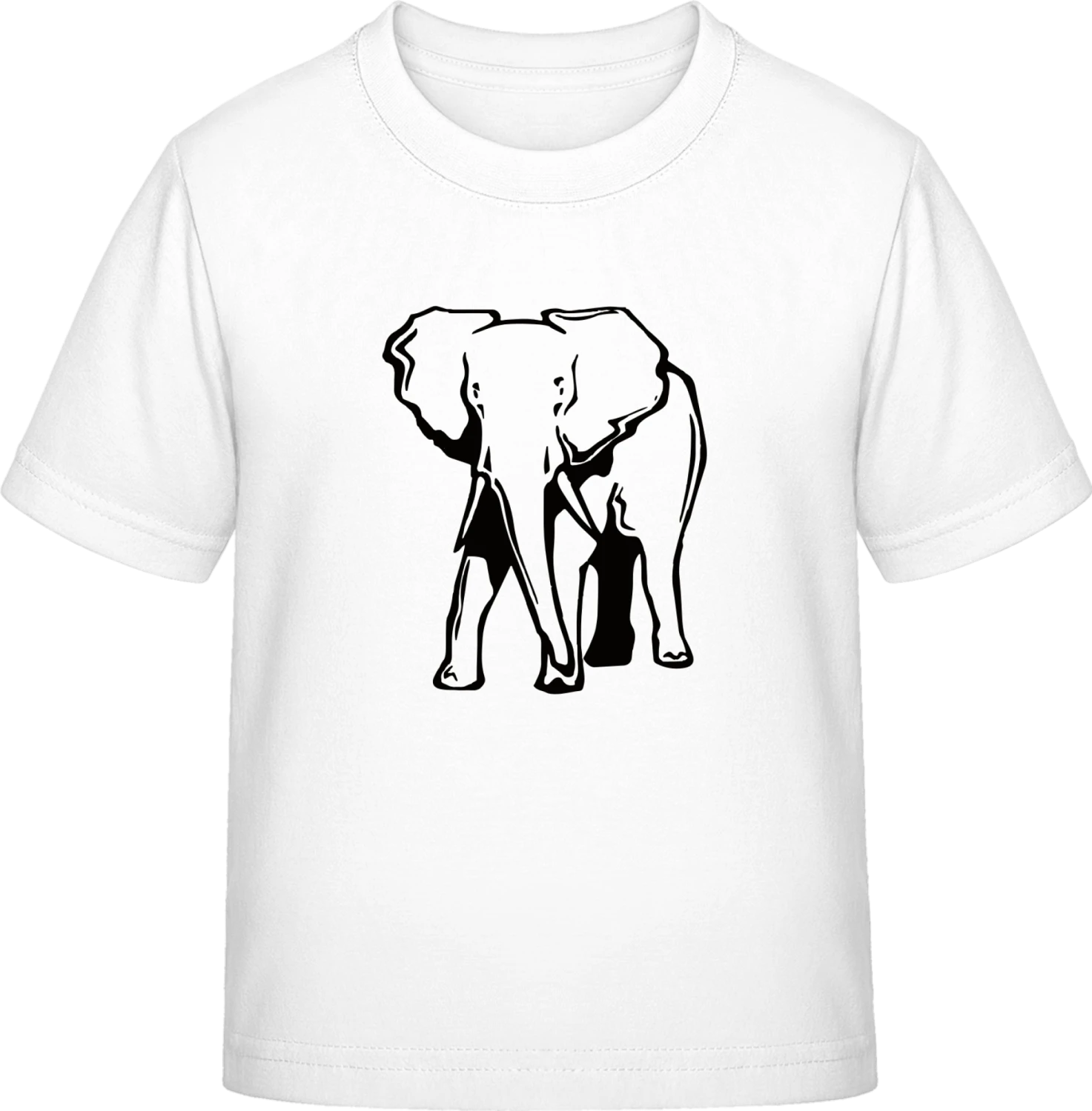 Elephant Outline - White Exact 190 Kids - Front