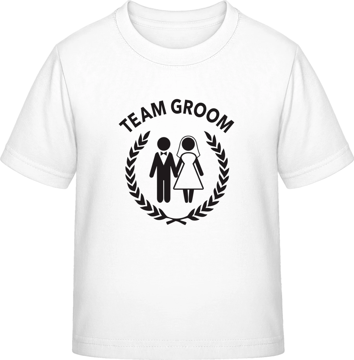 Team Groom Own Text - White Exact 190 Kids - Front