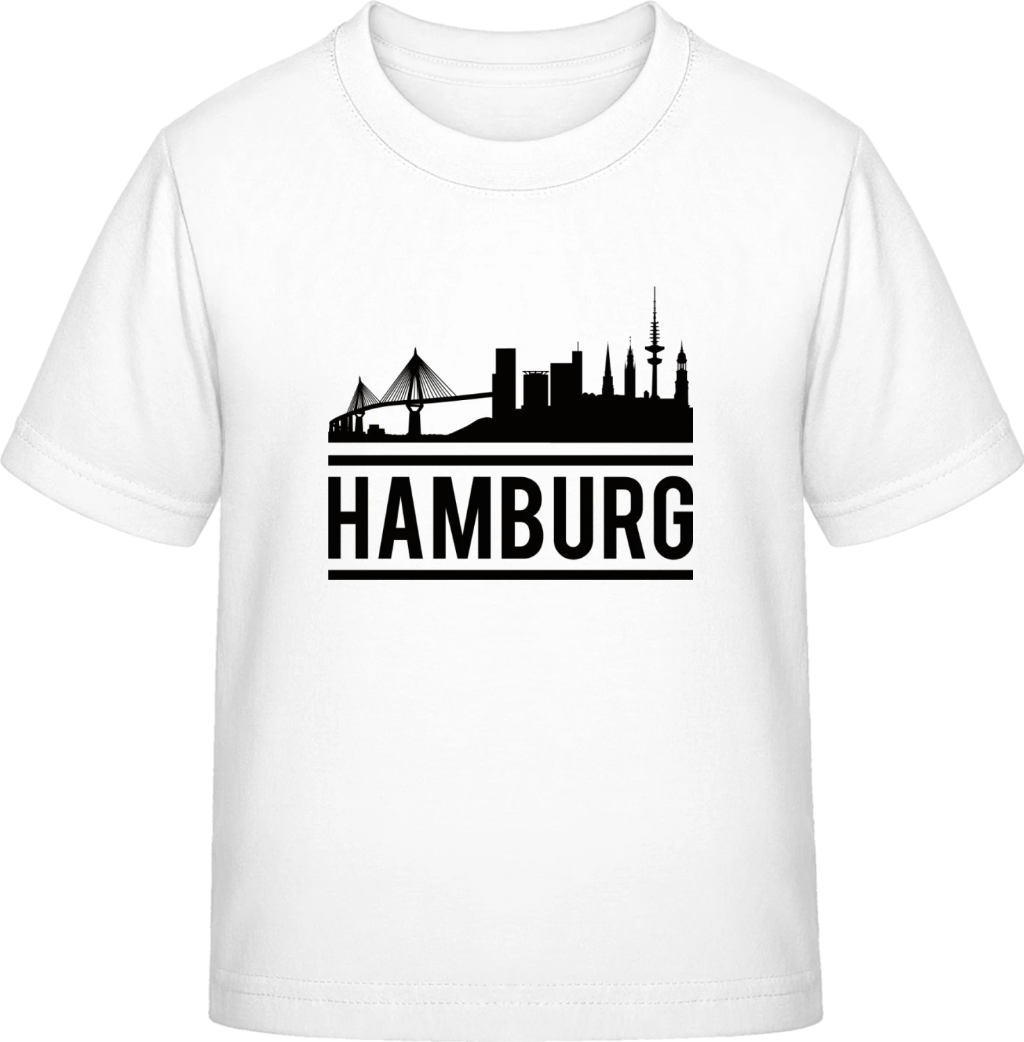 Hamburg City Skyline - White Exact 190 Kids - Front