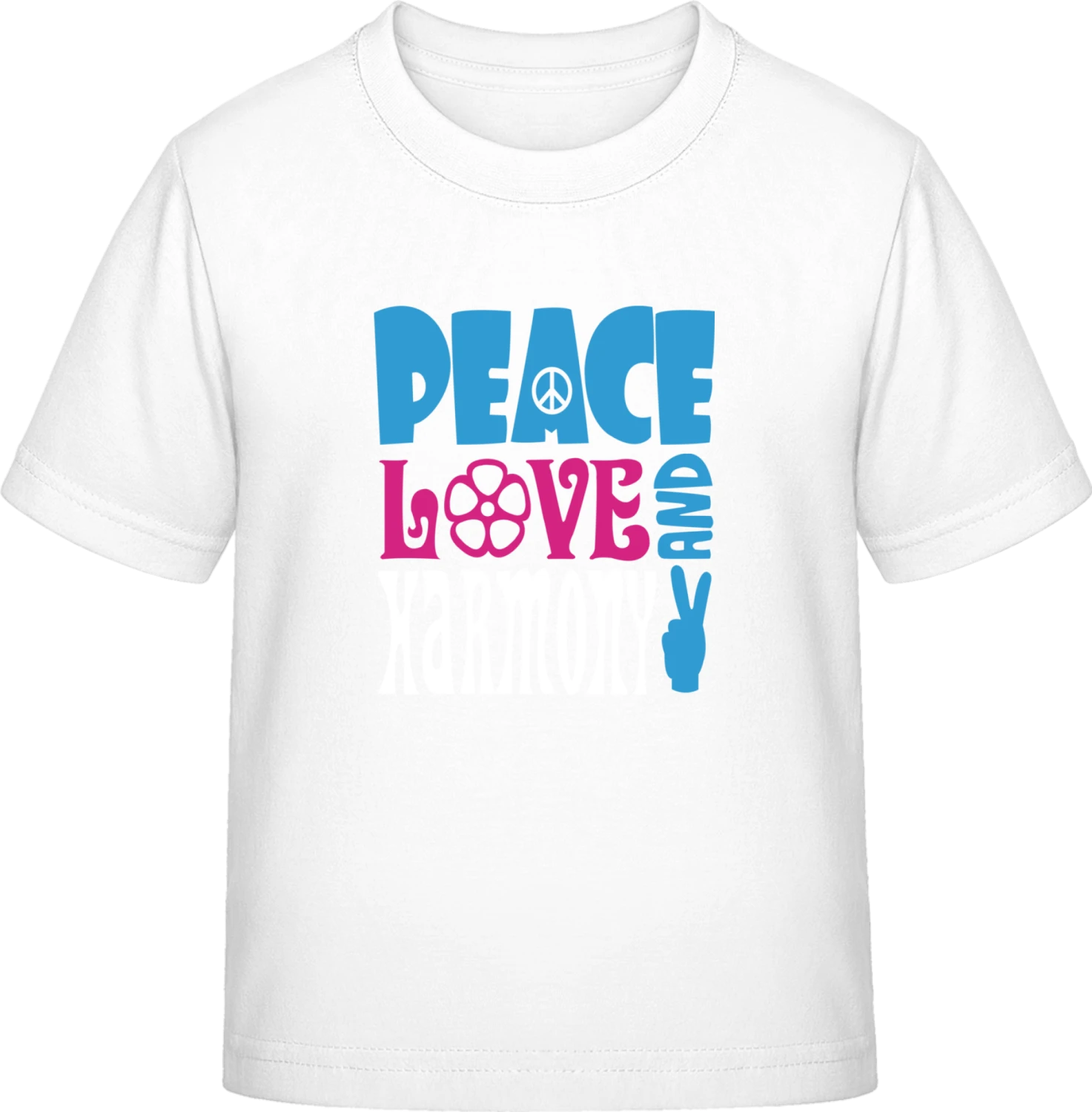 Peace Love Harmony - White Exact 190 Kids - Front