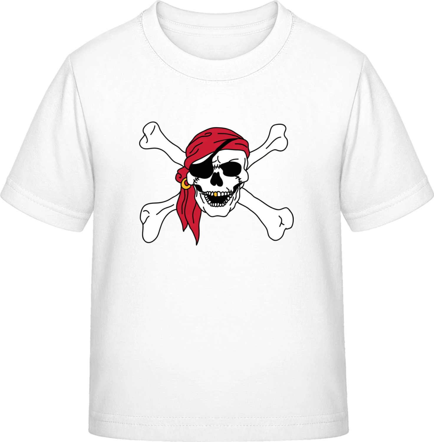 Pirate Skull And Crossbones - White Exact 190 Kids - Front