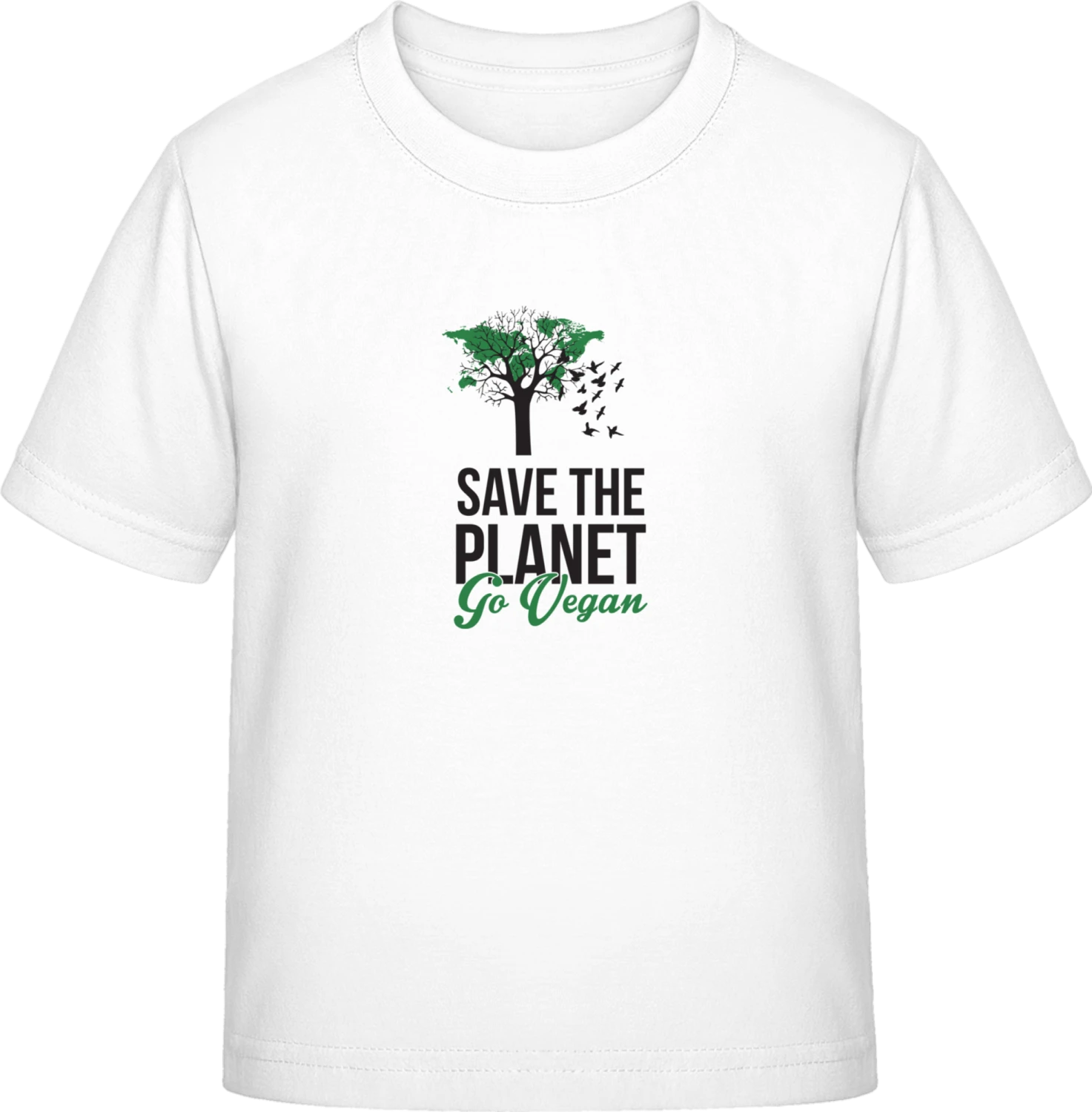 Save The Planet Go Vegan - White Exact 190 Kids - Front