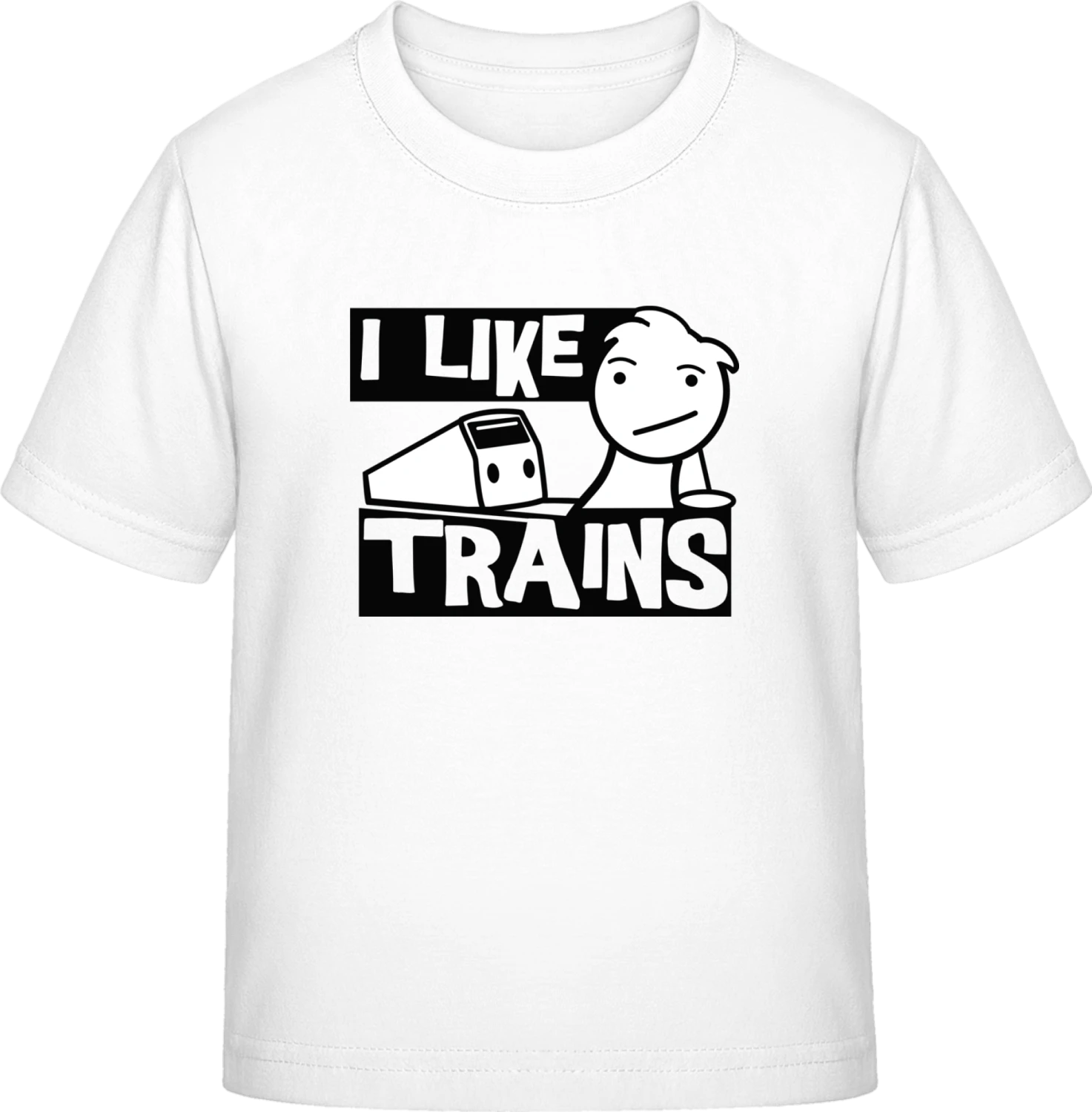 I Like Trains - White Exact 190 Kids - Front