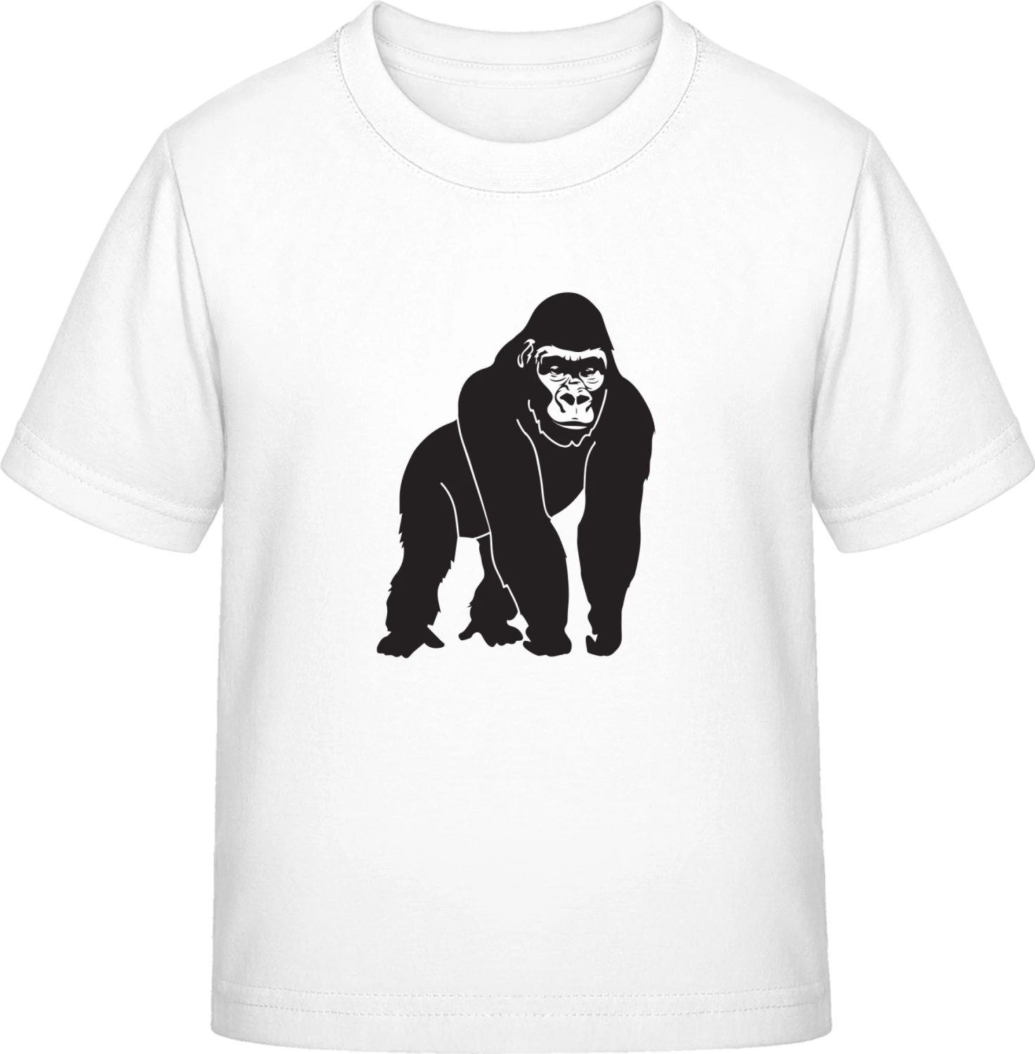 Gorilla Silhouette - White Exact 190 Kids - Front