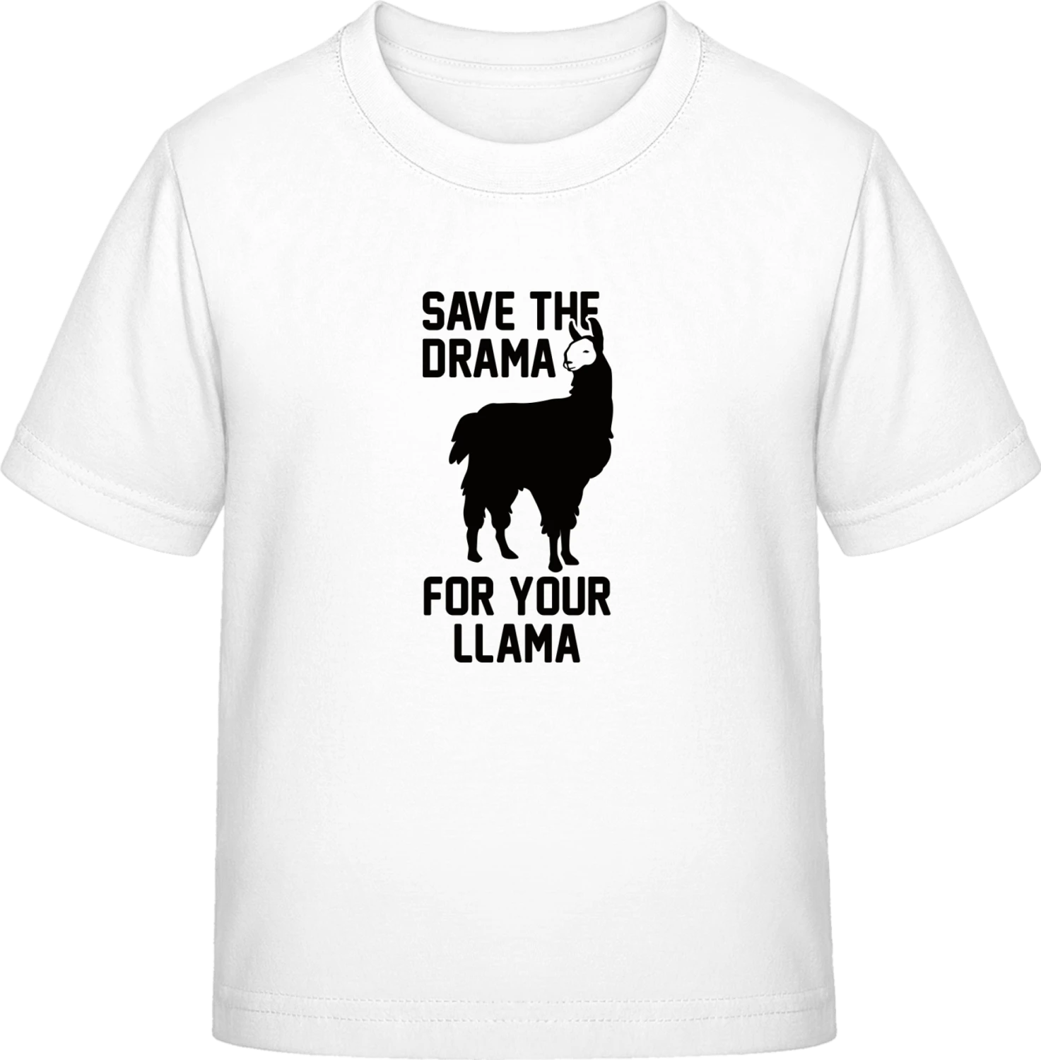 Save The Drama For Your Llama - White Exact 190 Kids - Front