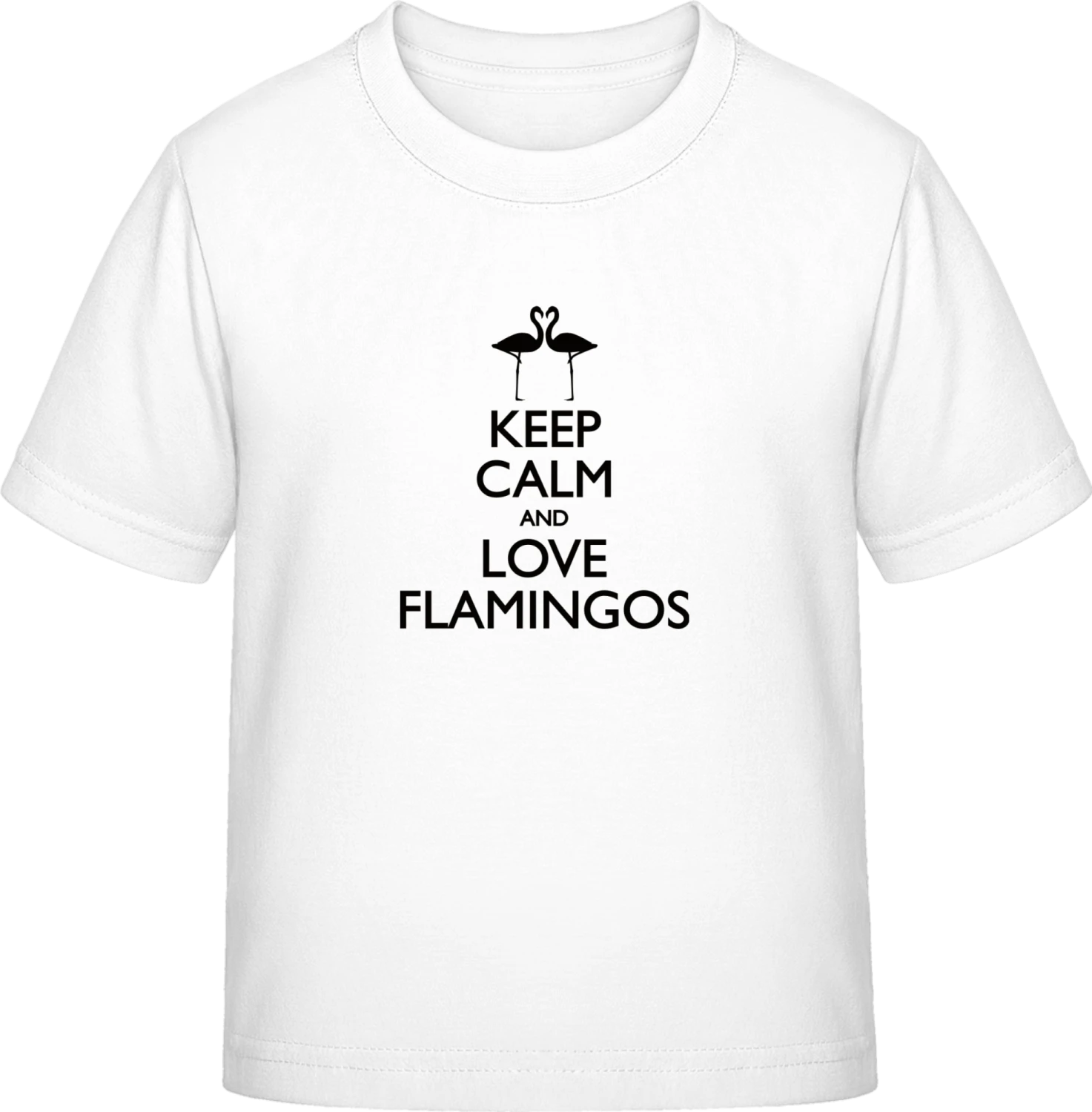 Keep Calm And Love Flamingos  - White Exact 190 Kids - Front