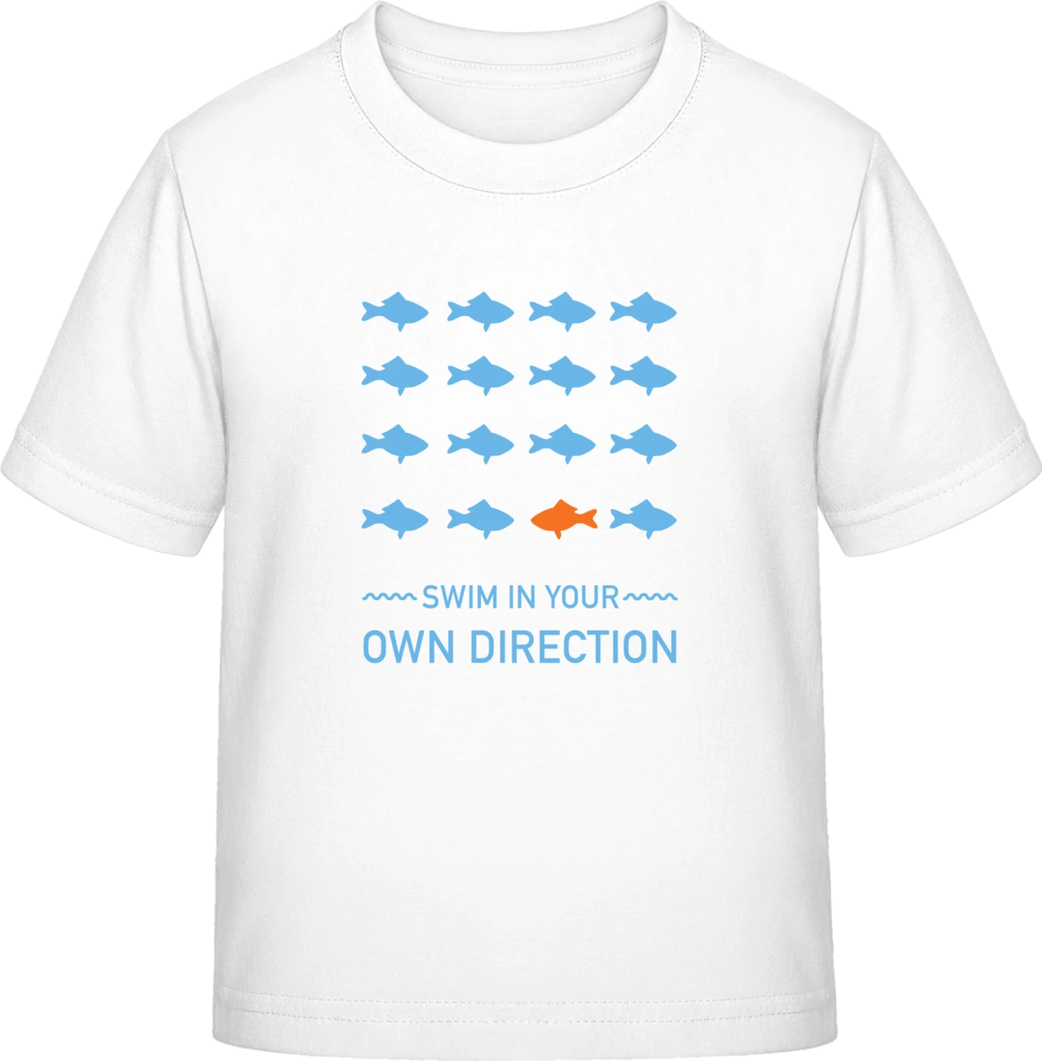 Swim In Your Own Direction - White Exact 190 Kids - Front