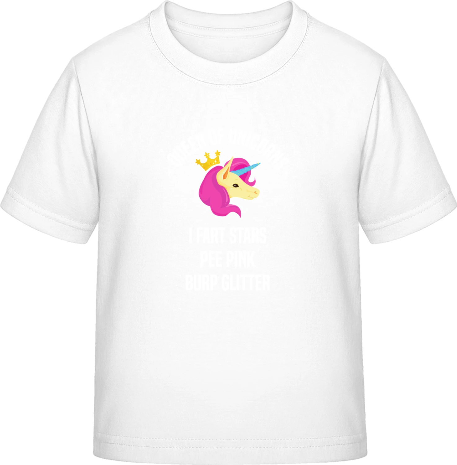 Queen Of Unicorns - White Exact 190 Kids - Front