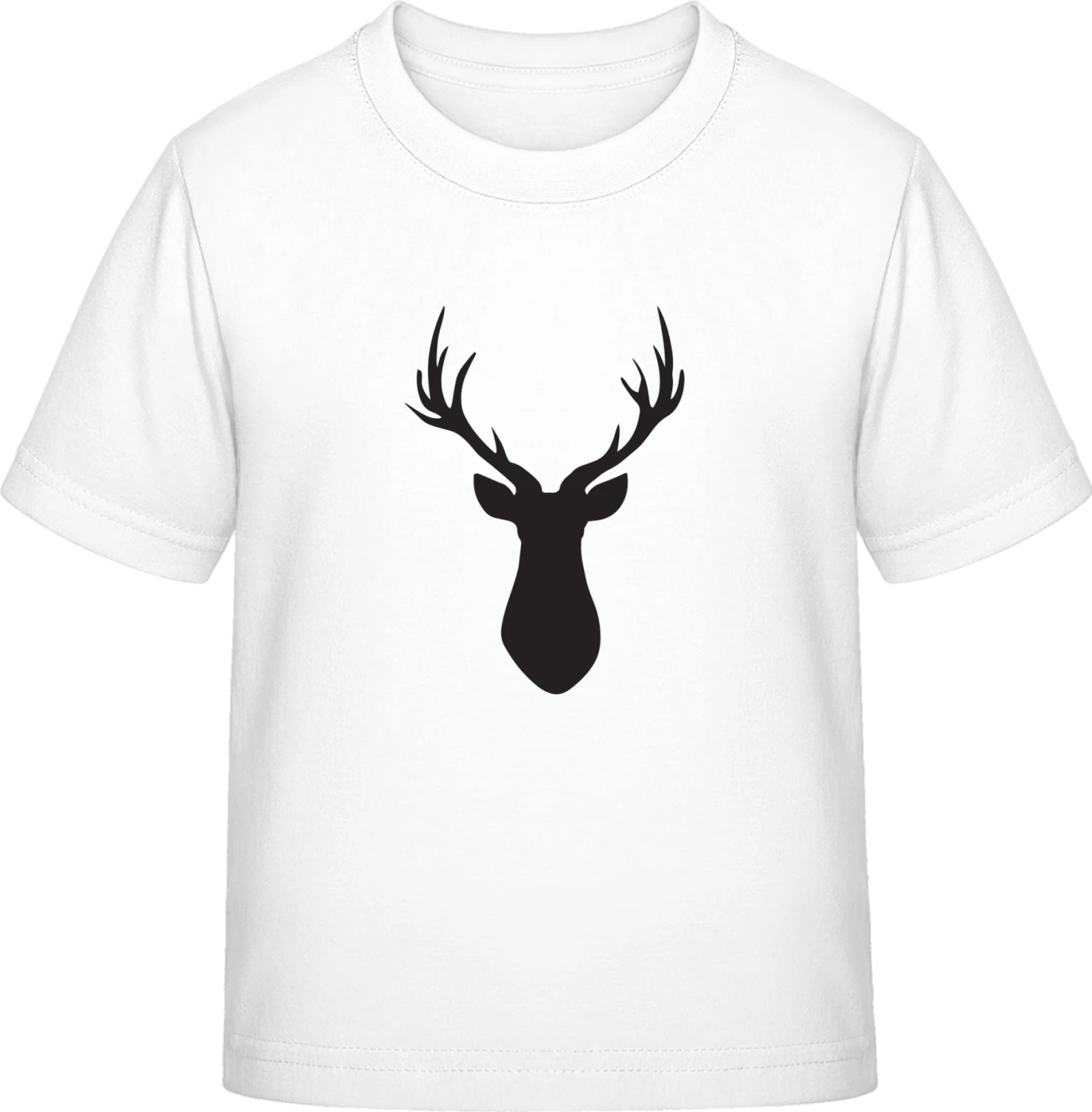 Male Deer Trophy Silhouette - White Exact 190 Kids - Front