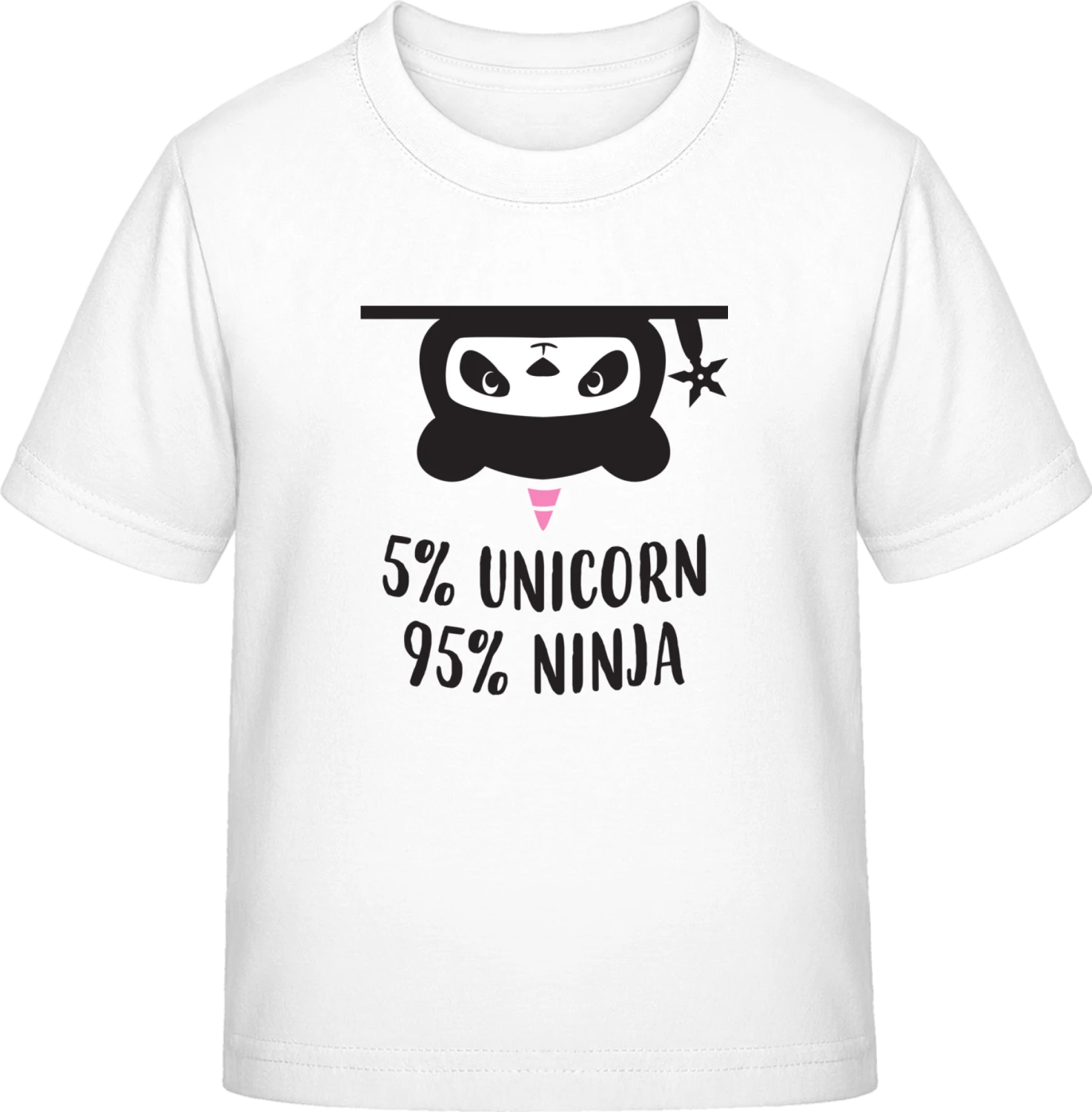 Unicorn Ninja Panda - White Exact 190 Kids - Front