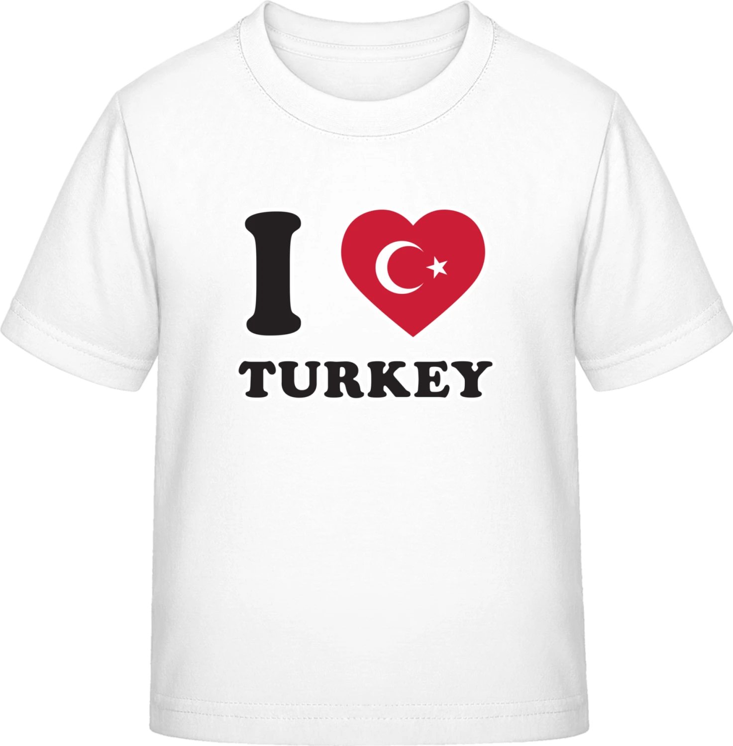 I Love Turkey Fan - White Exact 190 Kids - Front