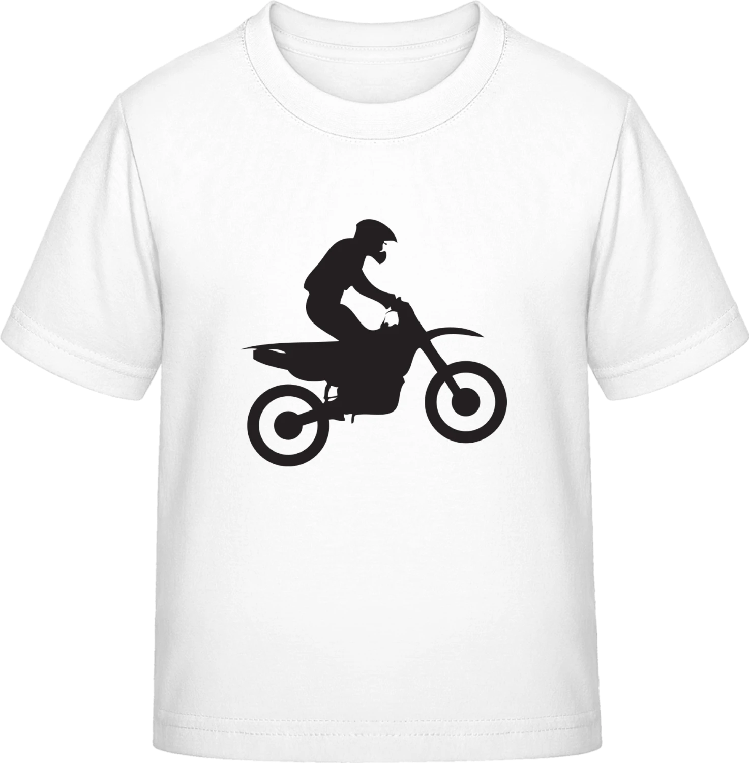 Motocross Driver Silhouette - White Exact 190 Kids - Front