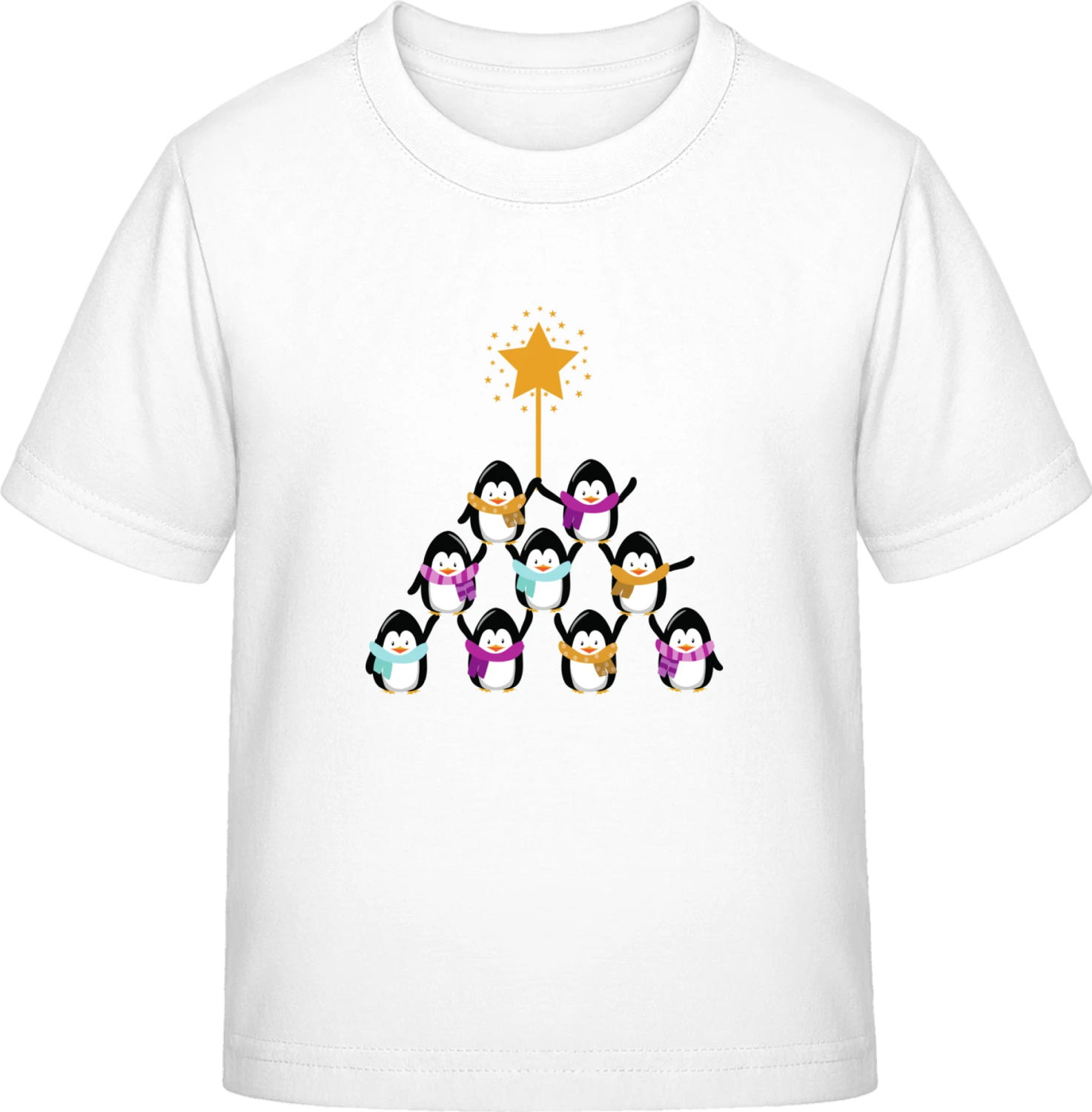 Penguin Christmas Tree - White Exact 190 Kids - Front