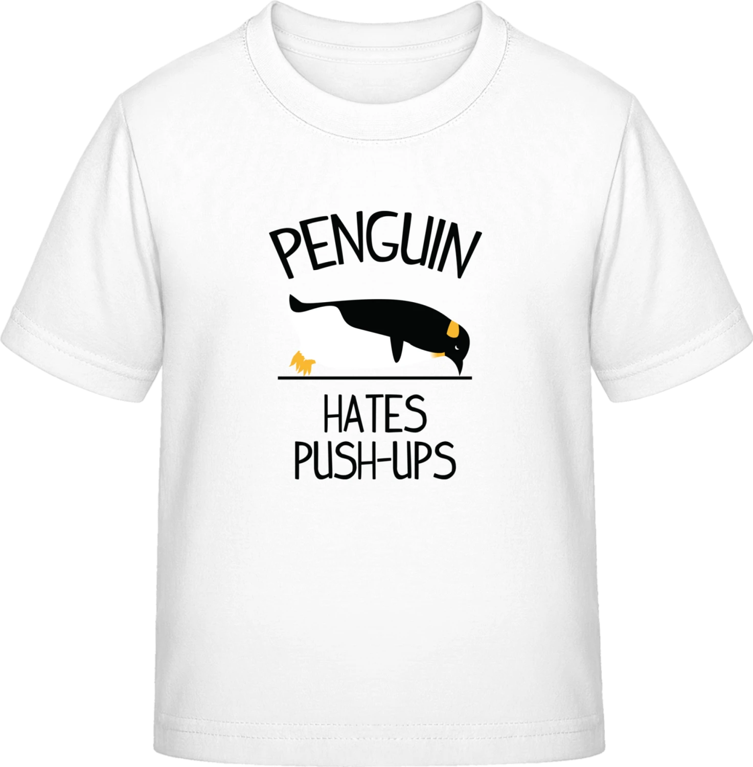 Penguins Hate Push Ups - White Exact 190 Kids - Front