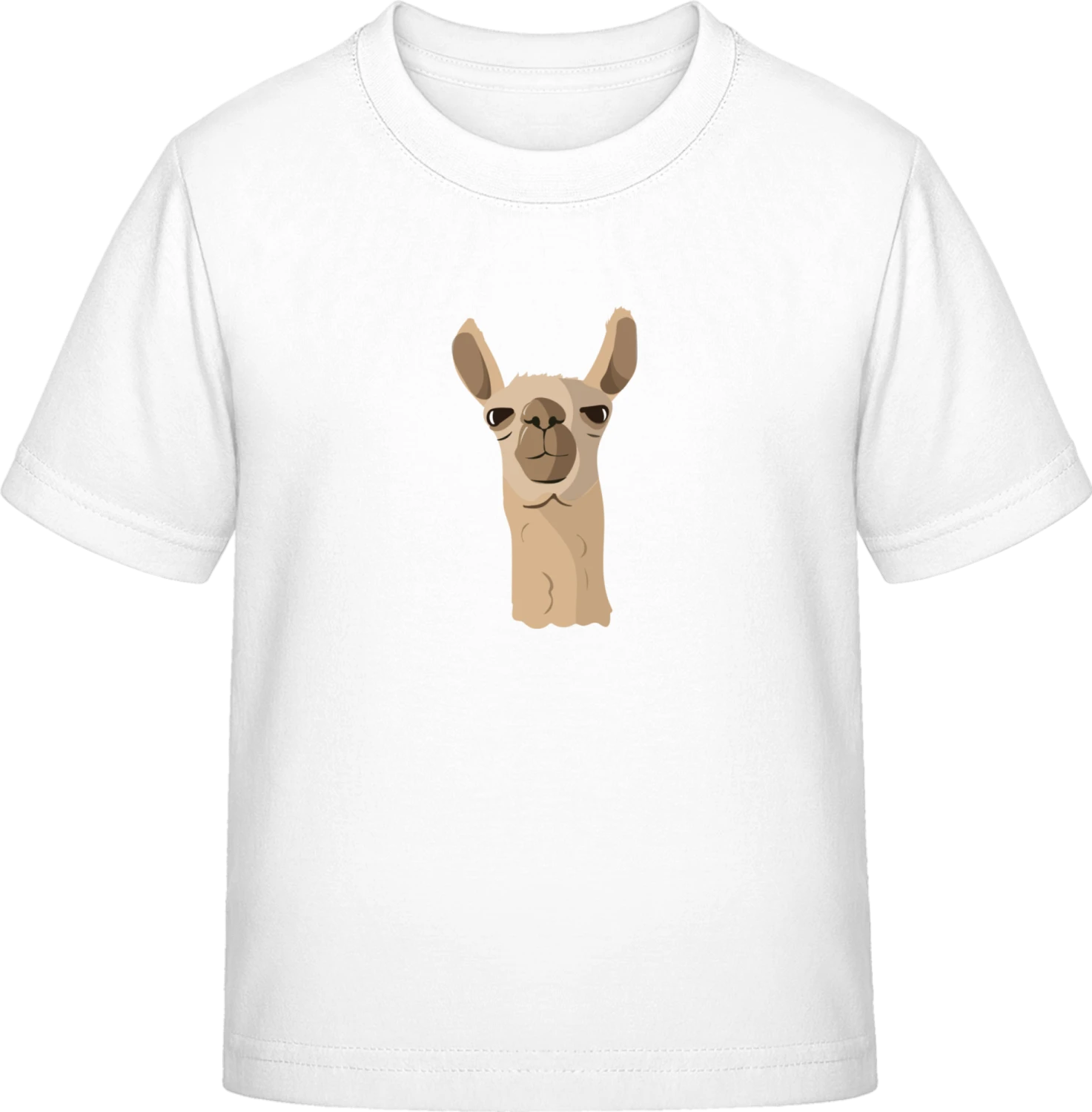 Llama Funny Head - White Exact 190 Kids - Front