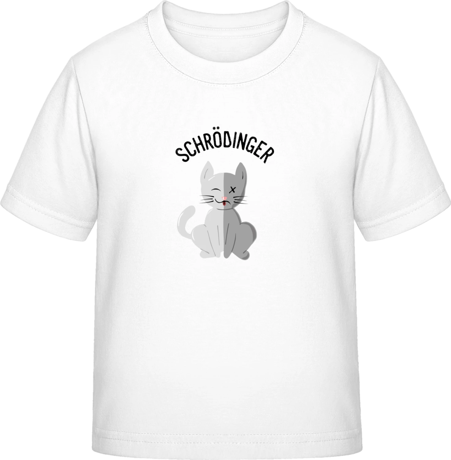 Schrödinger Cat Illustration - White Exact 190 Kids - Front