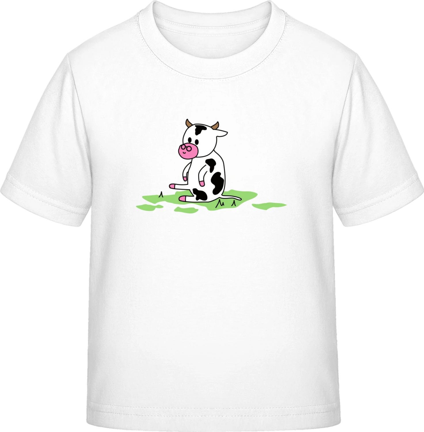 Cute Cow Grass - White Exact 190 Kids - Front