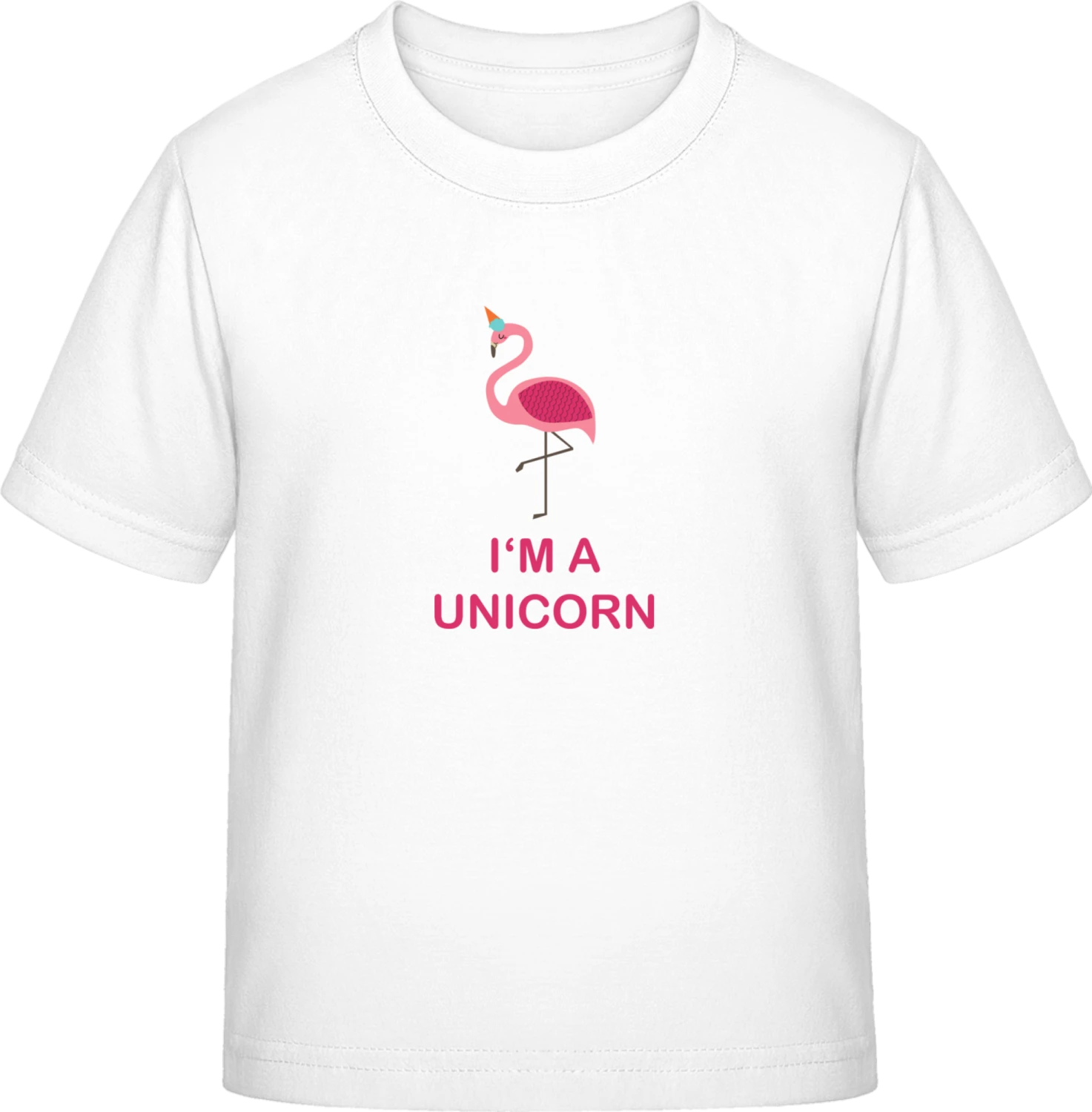 I Am A Unicorn Flamingo - White Exact 190 Kids - Front