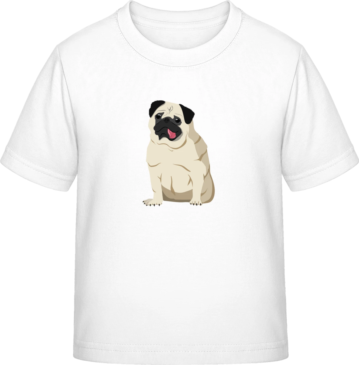 Pug Dog Illustration  - White Exact 190 Kids - Front