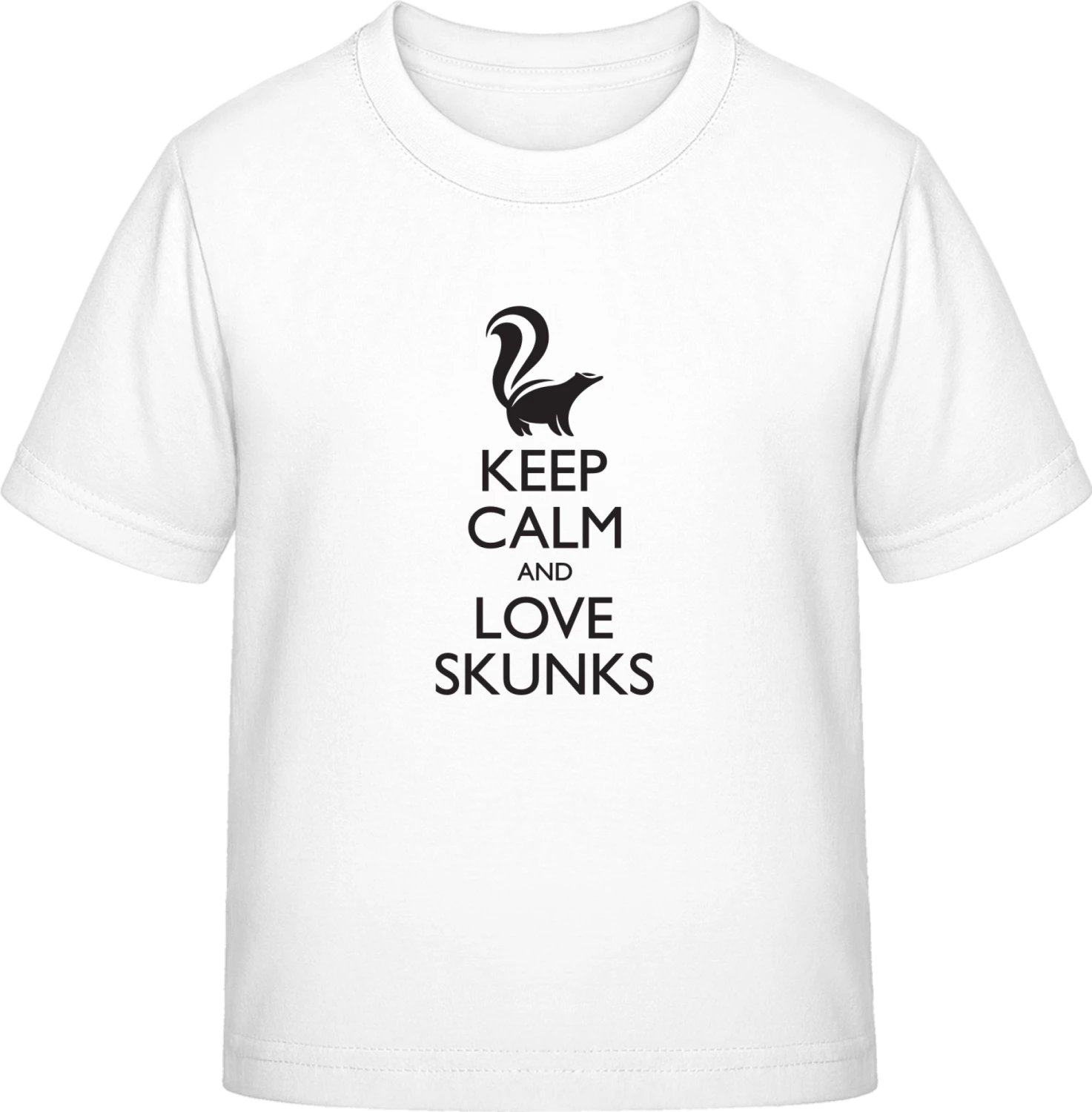 Keep Calm And Love Skunk - White Exact 190 Kids - Front