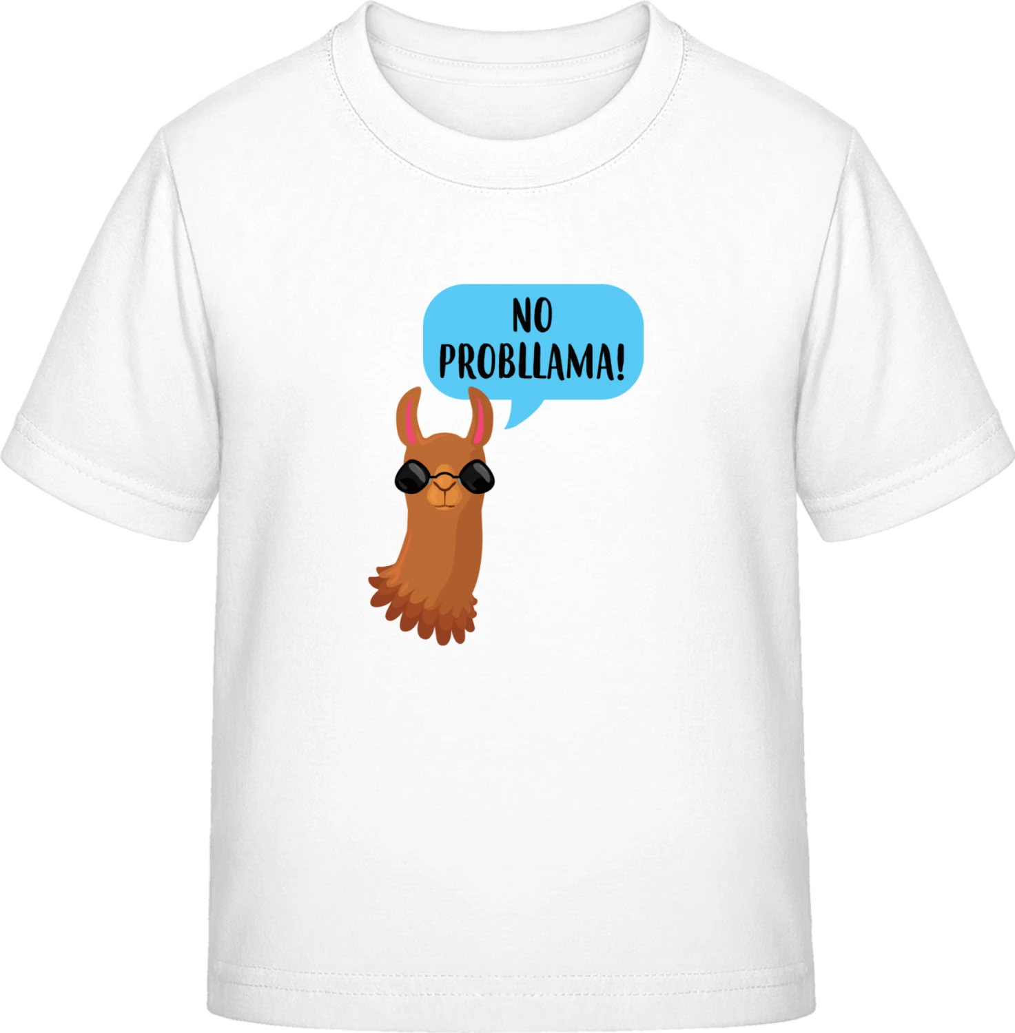 No Probllama - White Exact 190 Kids - Front