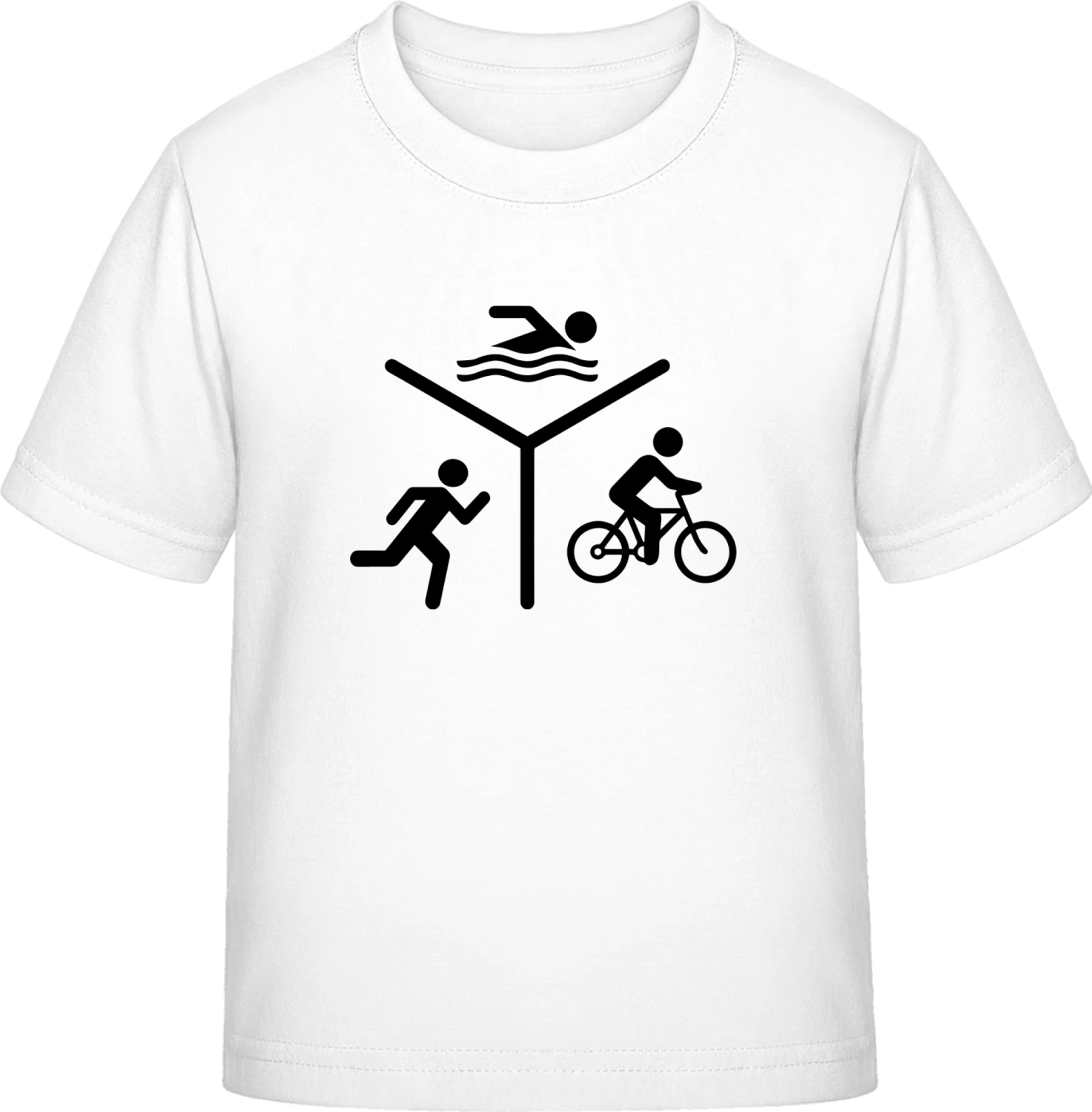 Triathlon Silhouette Logo - White Exact 190 Kids - Front