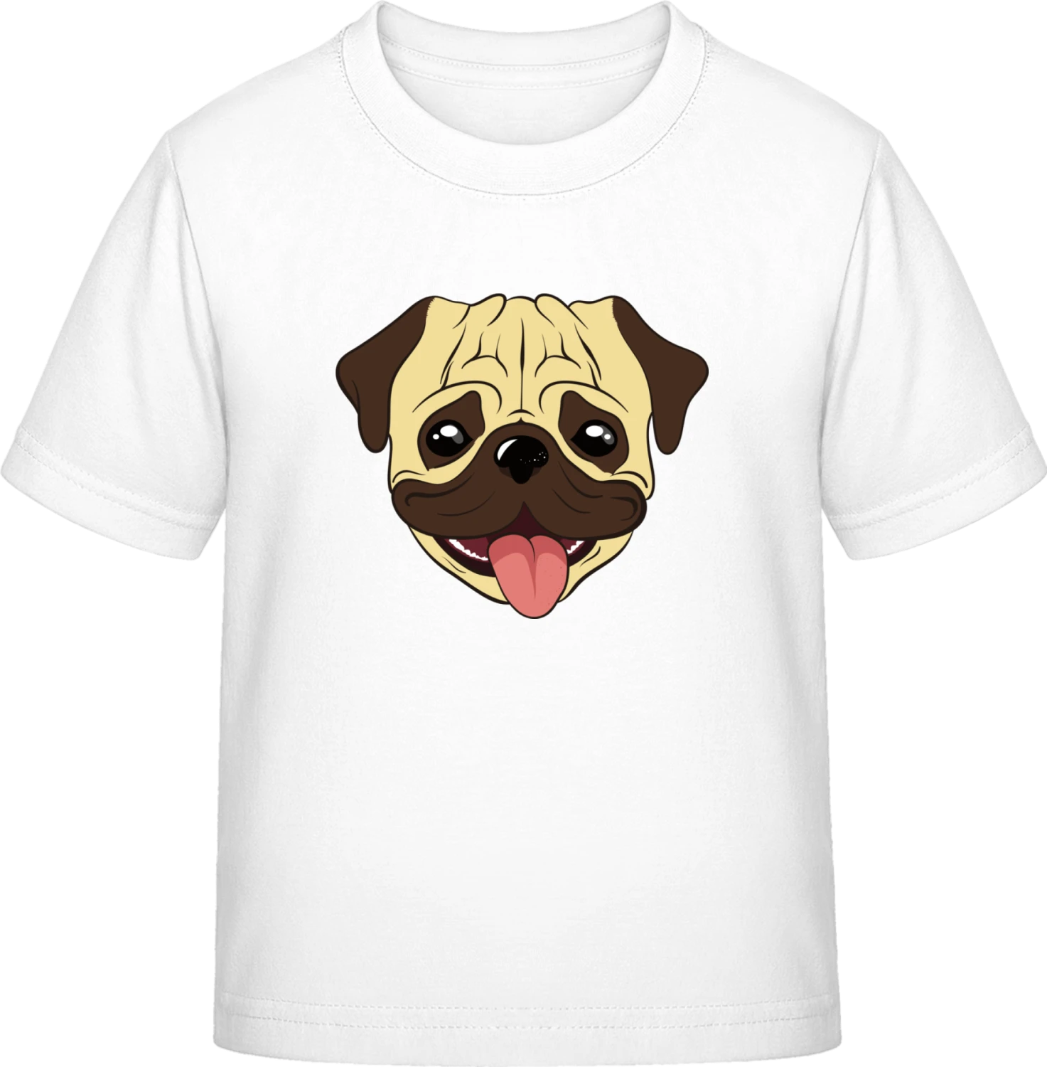 Pug Face - White Exact 190 Kids - Front