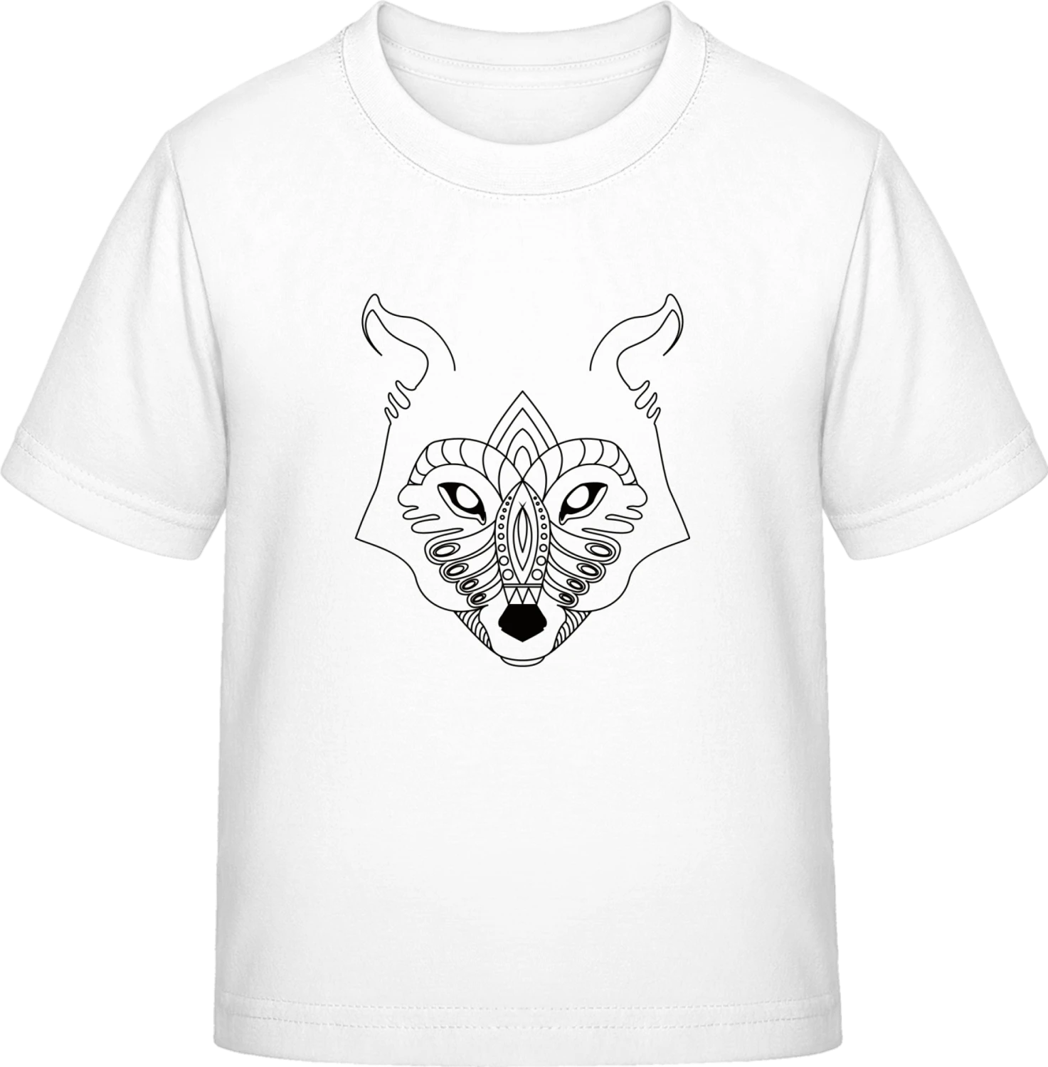 Mandala Fox Head - White Exact 190 Kids - Front