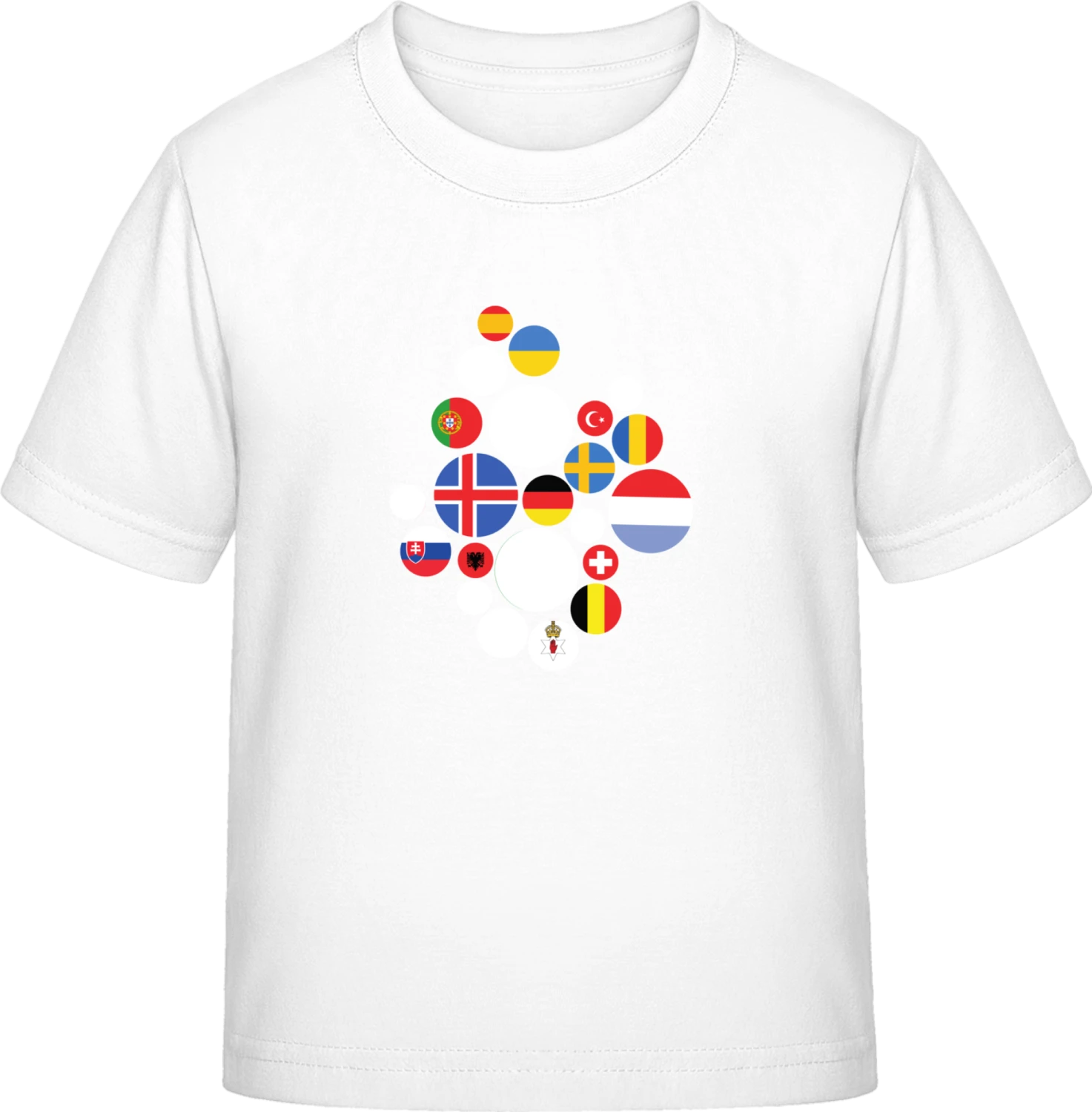 European Flags - White Exact 190 Kids - Front