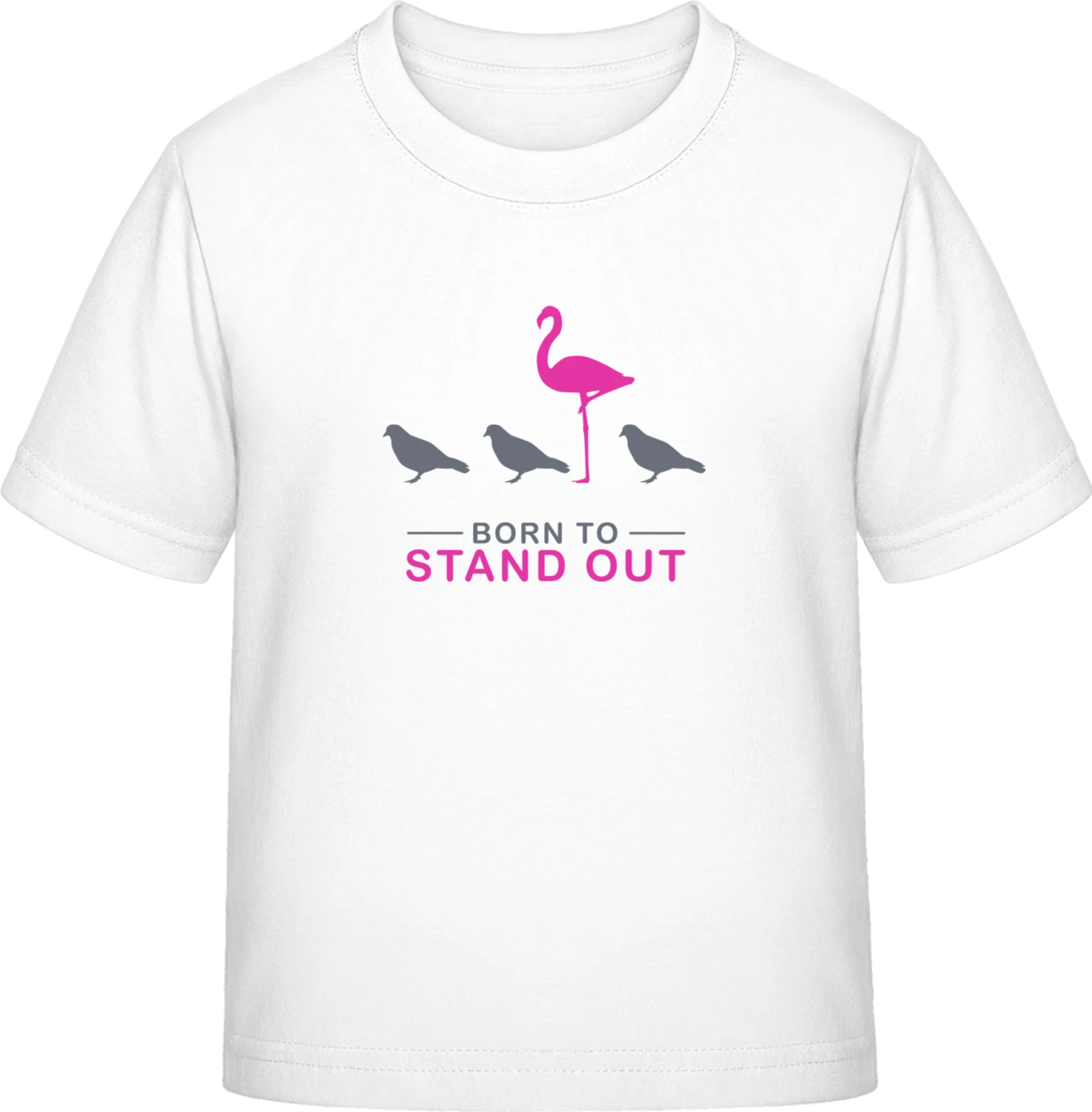 Born To Stand Out Flamingo - White Exact 190 Kids - Front